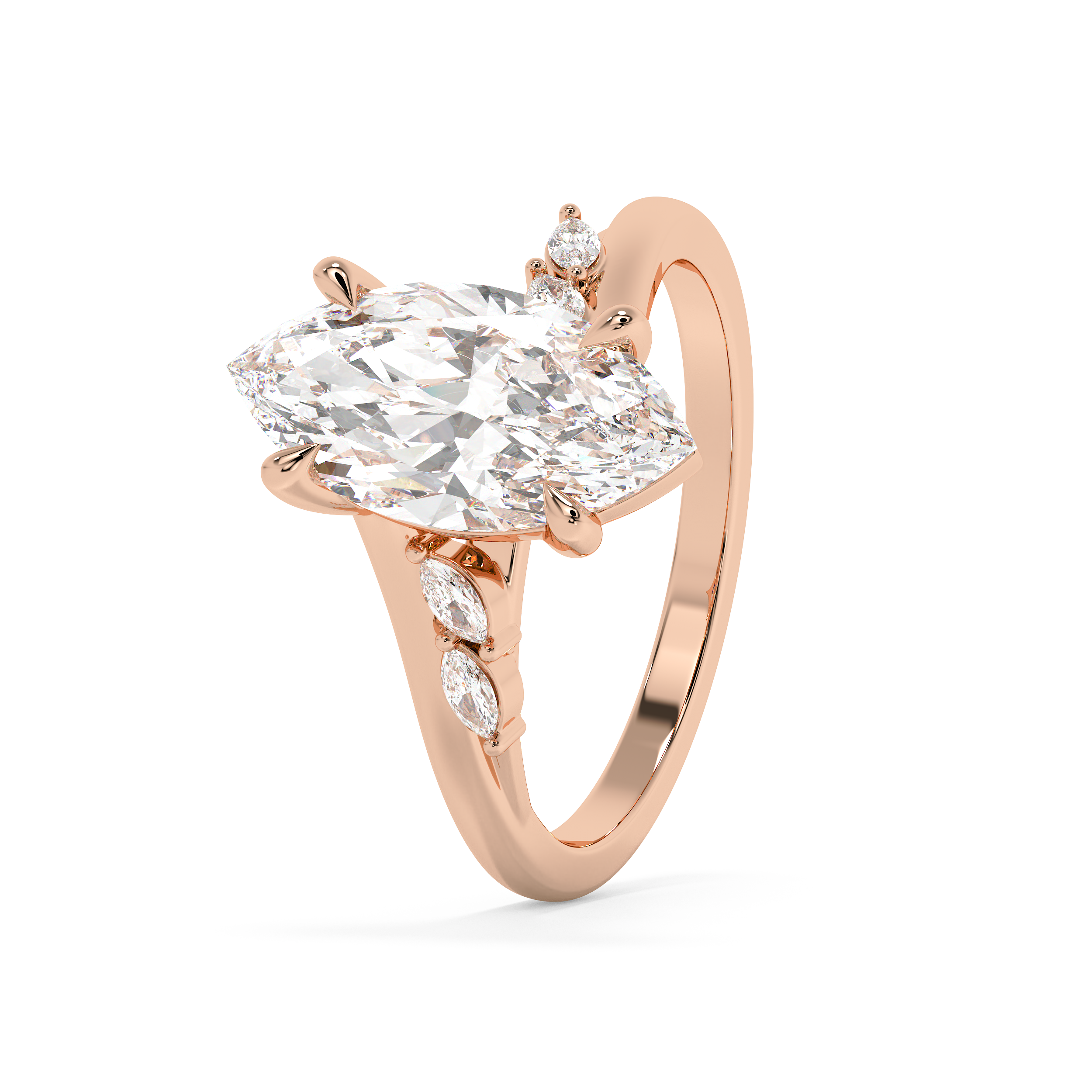 Emerald Solitaire Lab Grown Diamond Engagement Ring