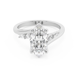 Emerald Solitaire Lab Grown Diamond Engagement Ring