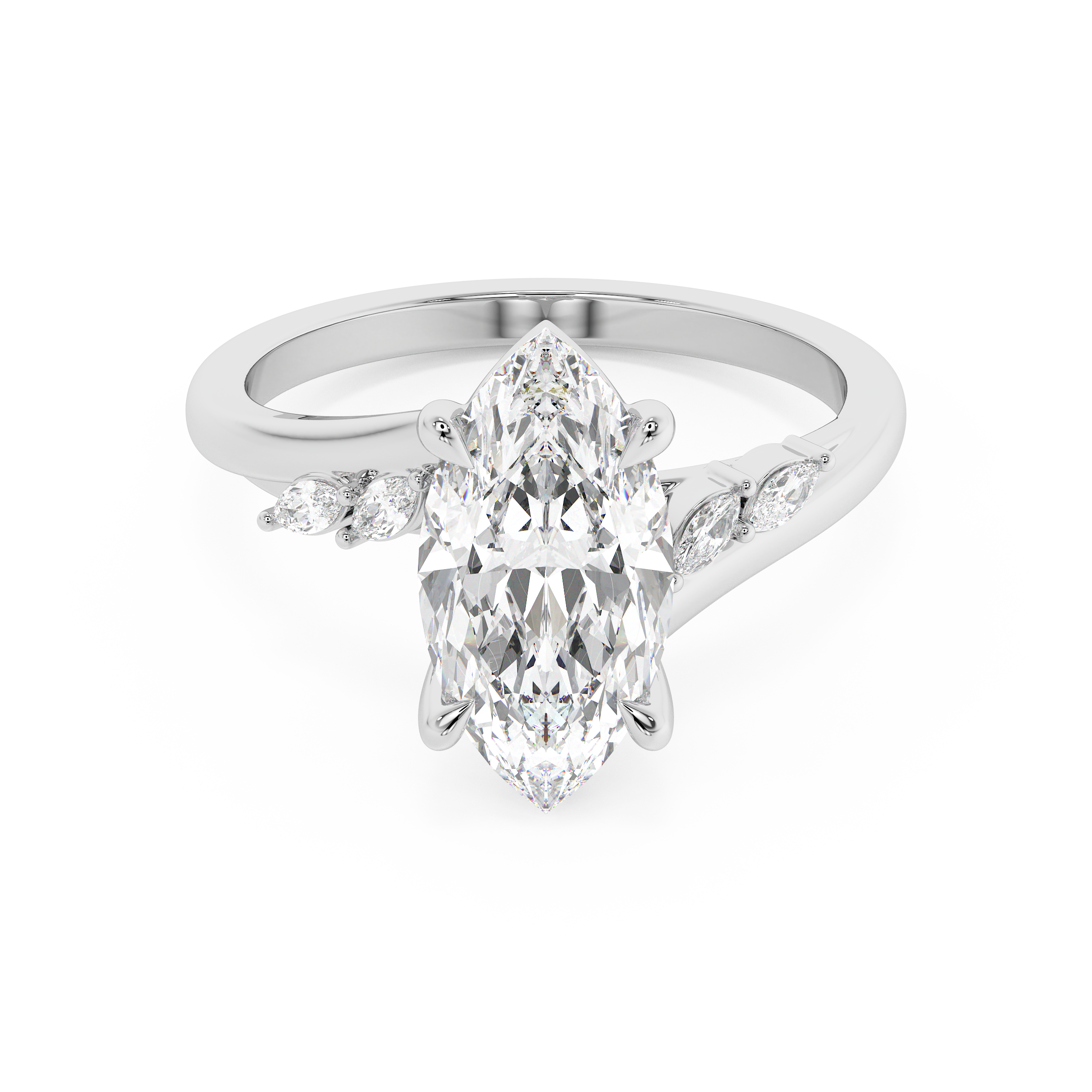 Emerald Solitaire Lab Grown Diamond Engagement Ring
