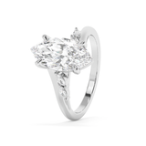 Emerald Solitaire Lab Grown Diamond Engagement Ring