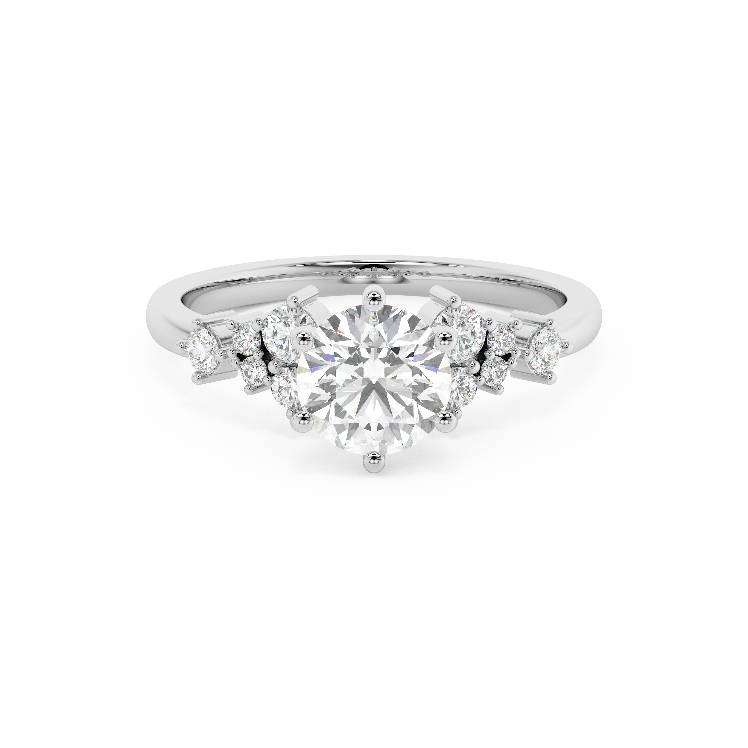 Emerald Solitaire Lab Grown Diamond Engagement Ring
