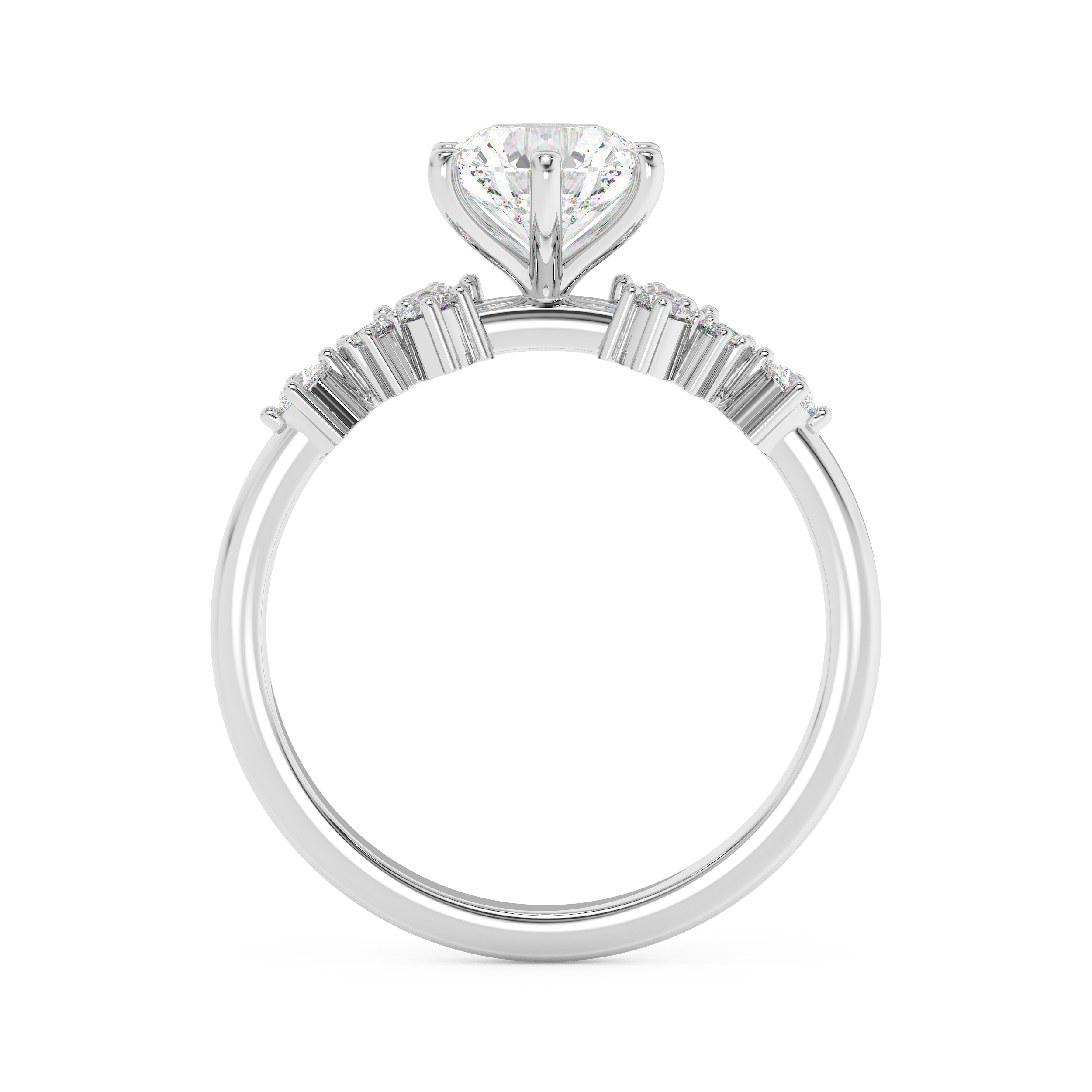 Emerald Solitaire Lab Grown Diamond Engagement Ring