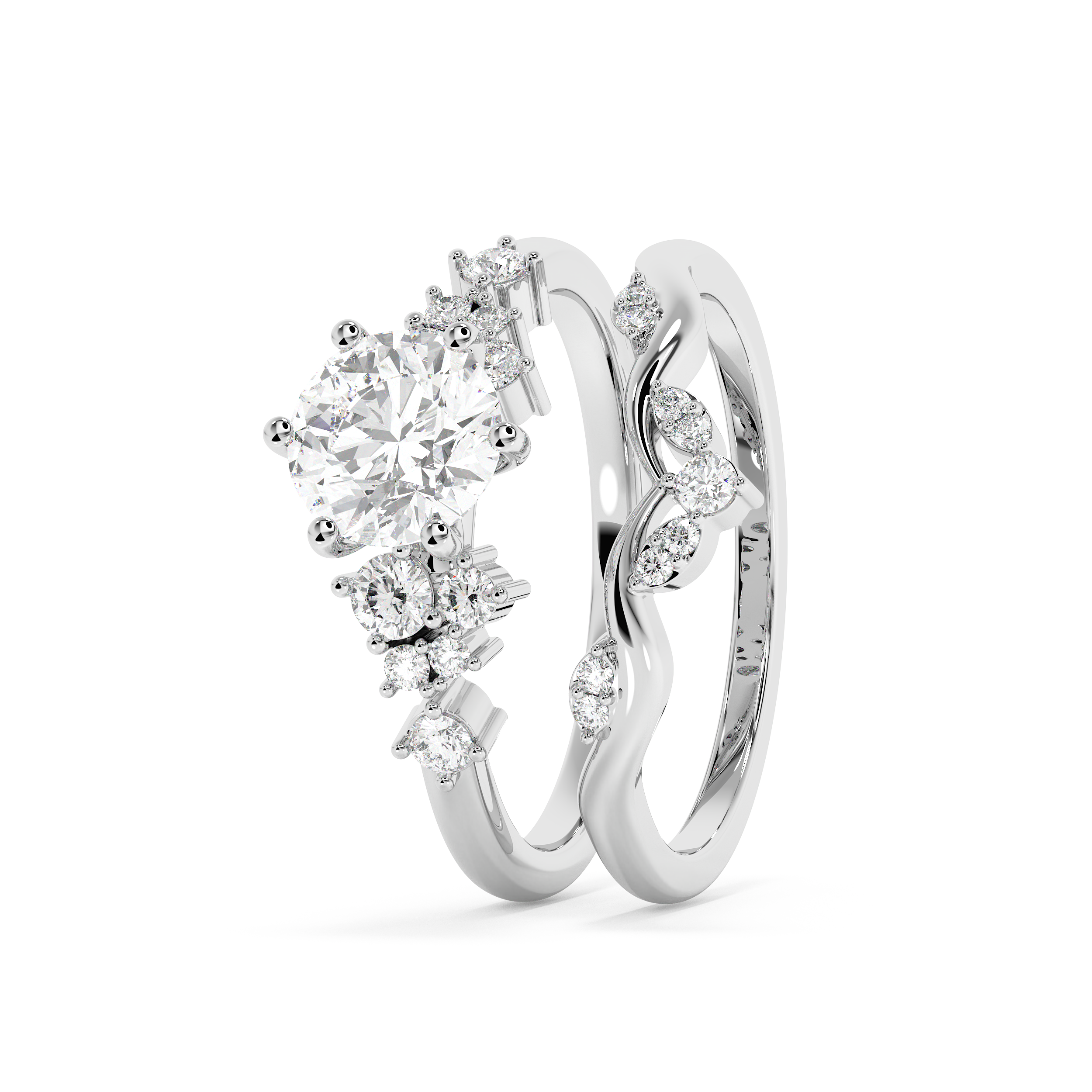 Emerald Solitaire Lab Grown Diamond Engagement Ring