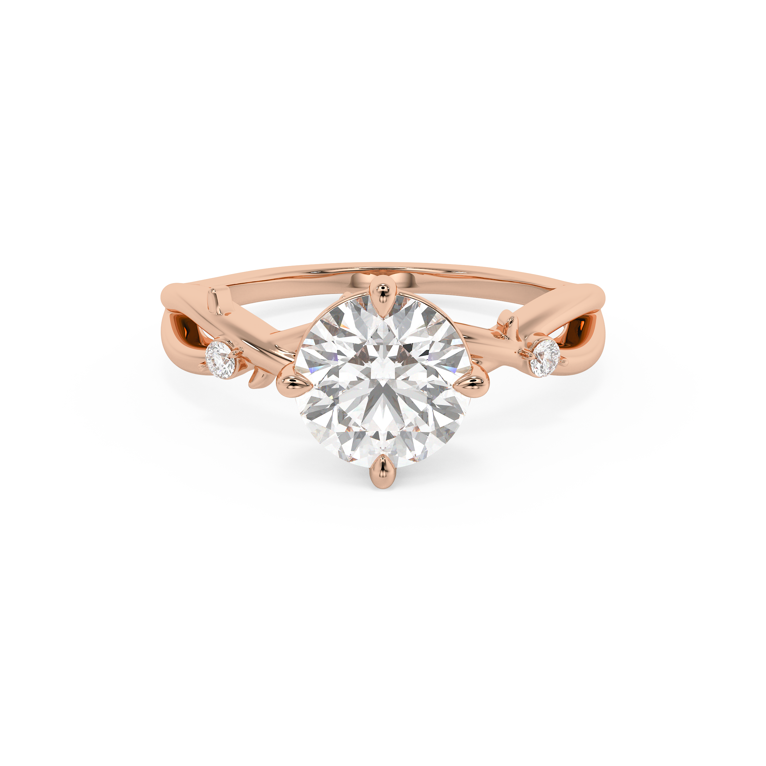 Emerald Solitaire Lab Grown Diamond Engagement Ring