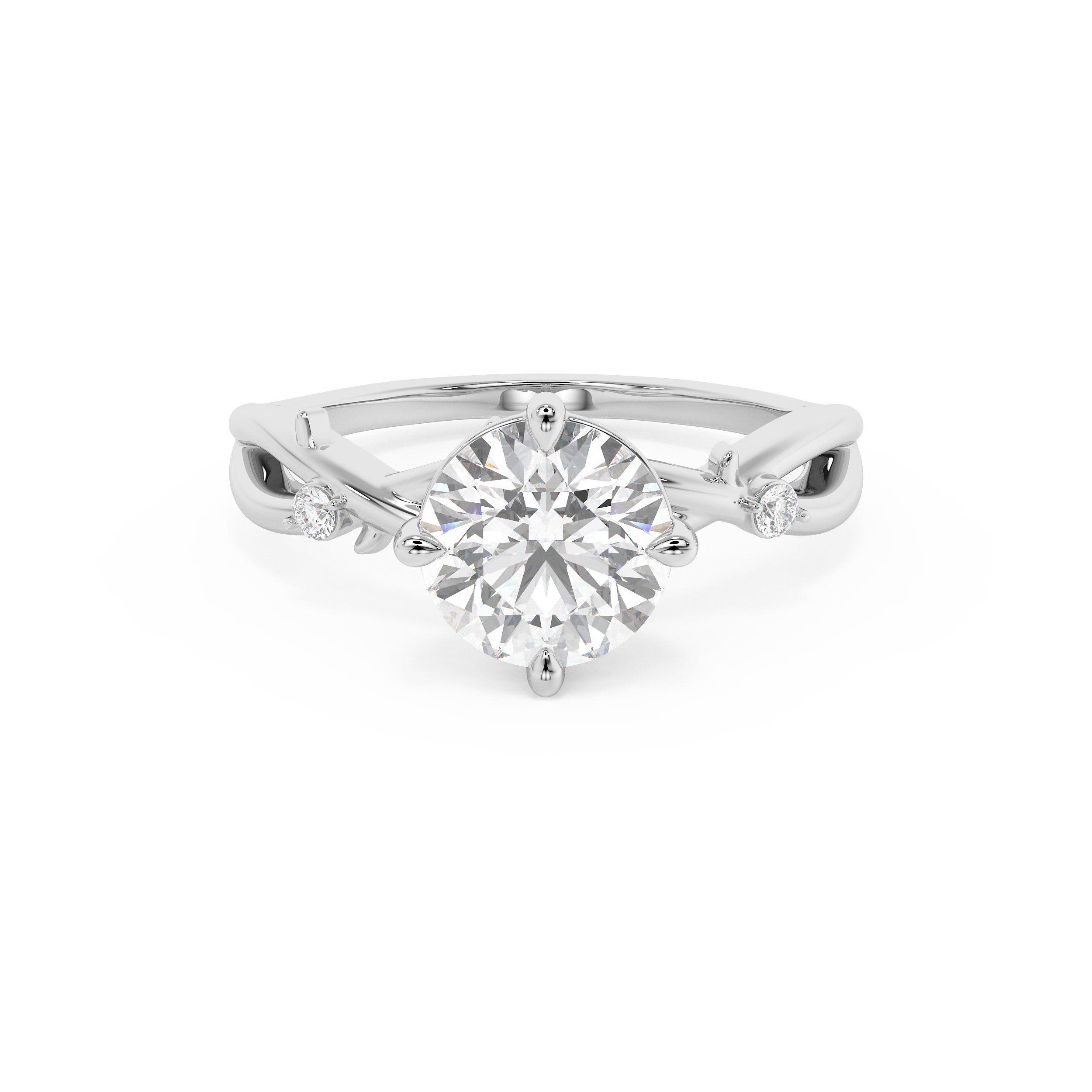 Emerald Solitaire Lab Grown Diamond Engagement Ring