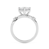 Emerald Solitaire Lab Grown Diamond Engagement Ring