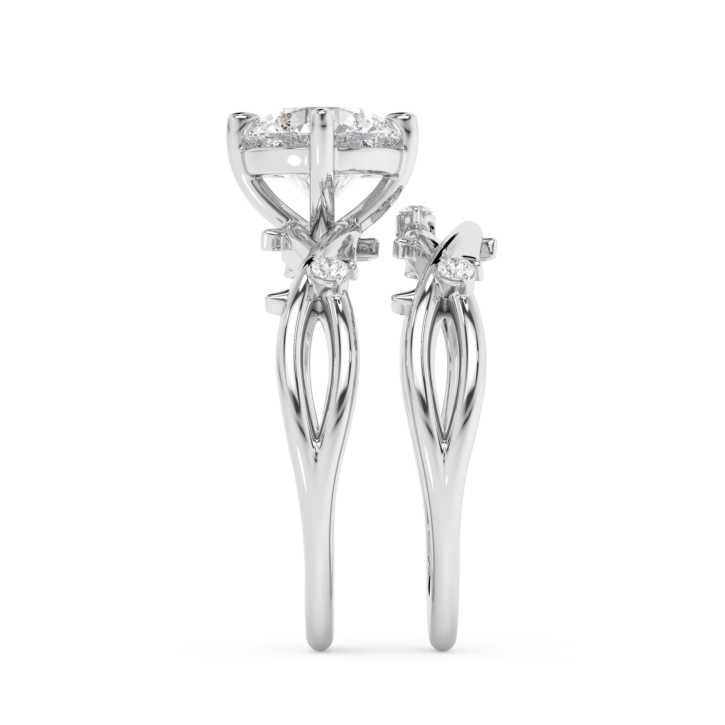 Emerald Solitaire Lab Grown Diamond Engagement Ring