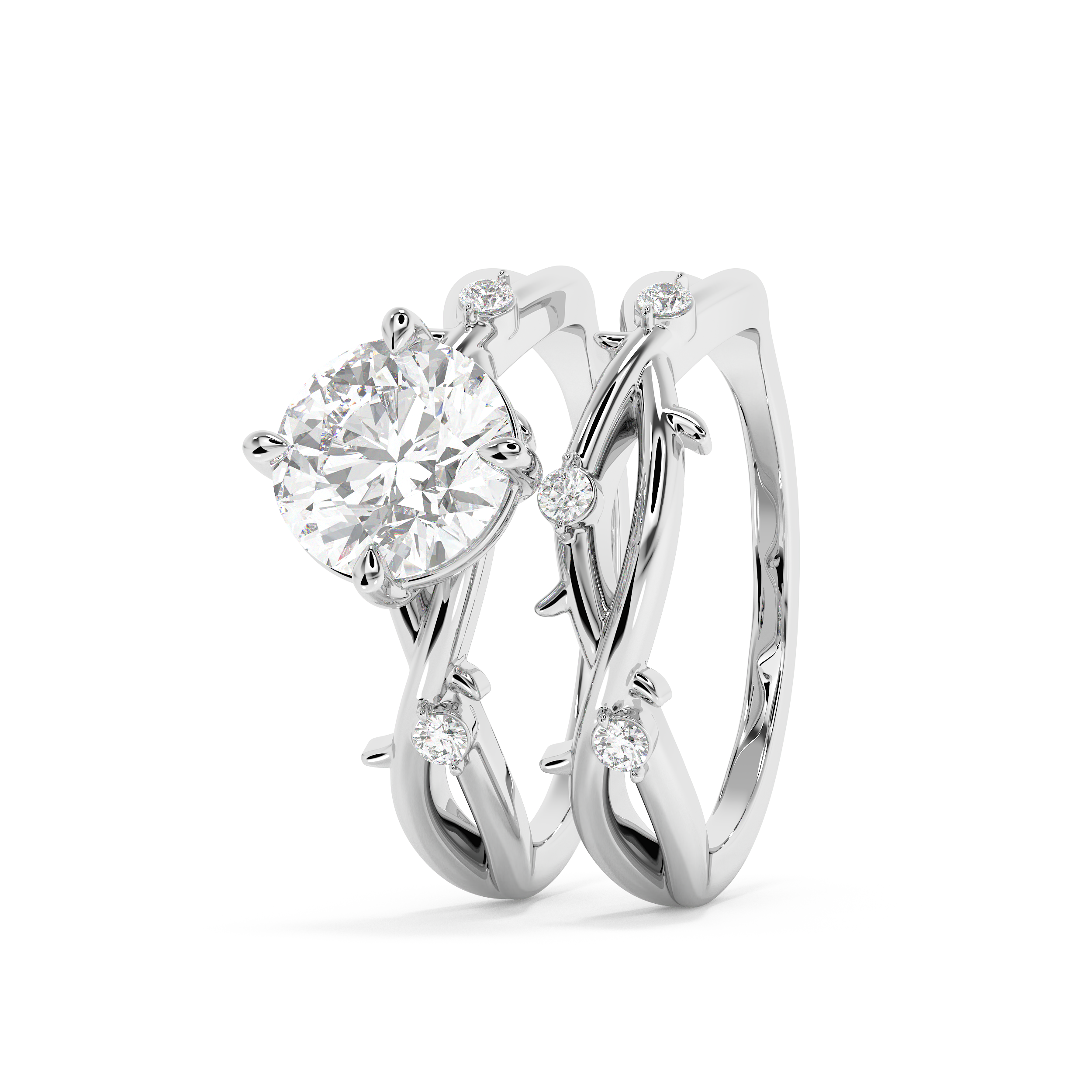 Emerald Solitaire Lab Grown Diamond Engagement Ring