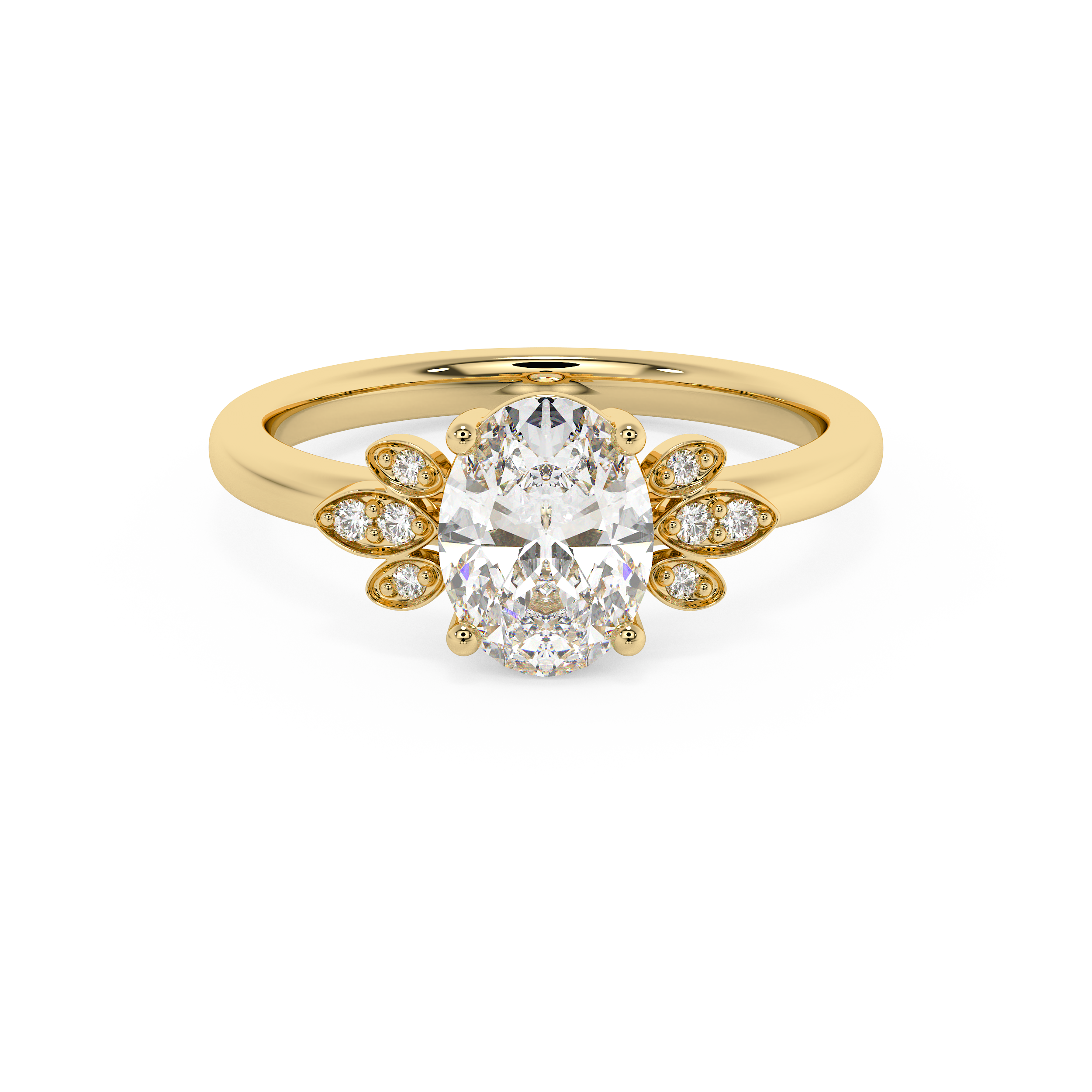 Emerald Solitaire Lab Grown Diamond Engagement Ring