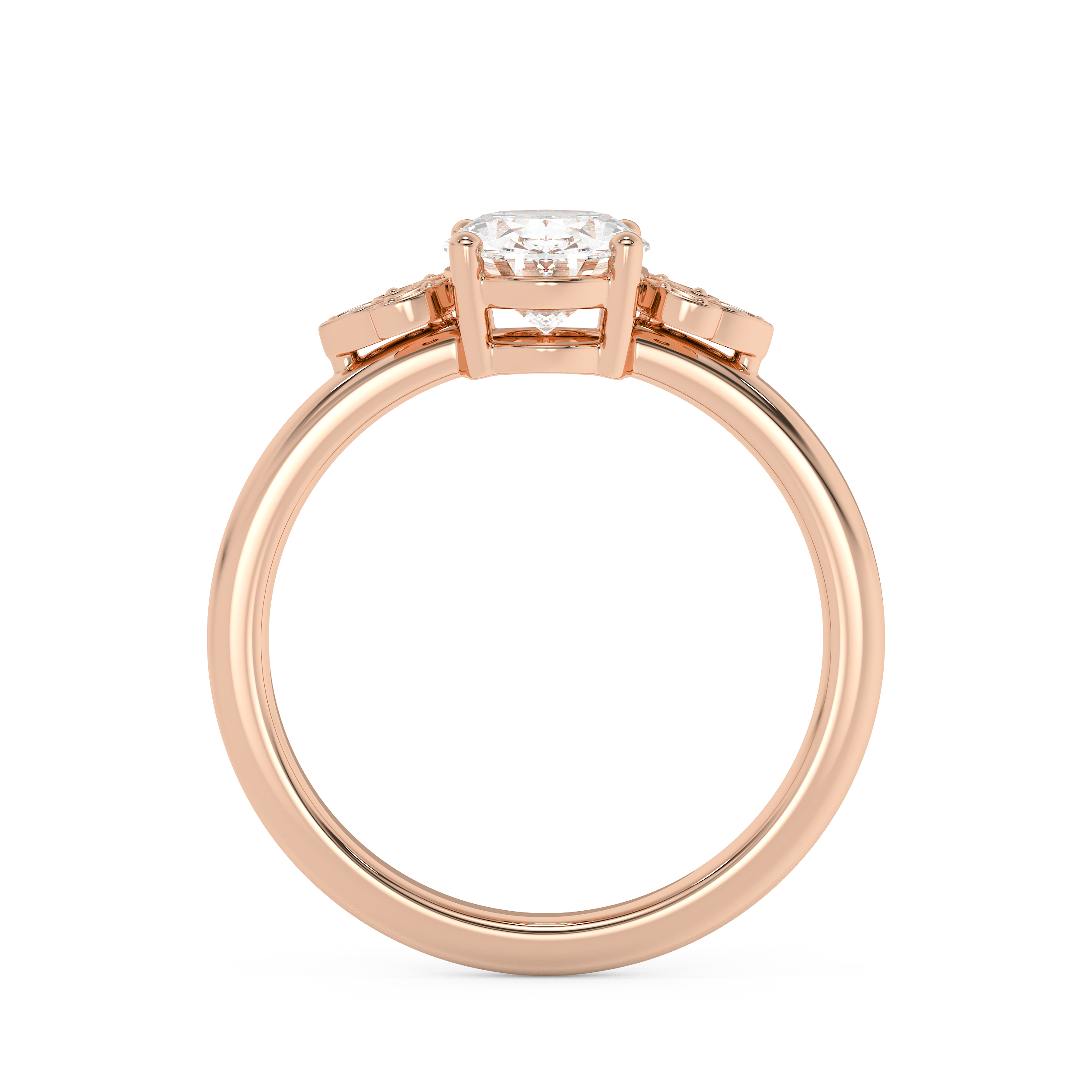 Emerald Solitaire Lab Grown Diamond Engagement Ring