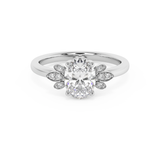 Emerald Solitaire Lab Grown Diamond Engagement Ring
