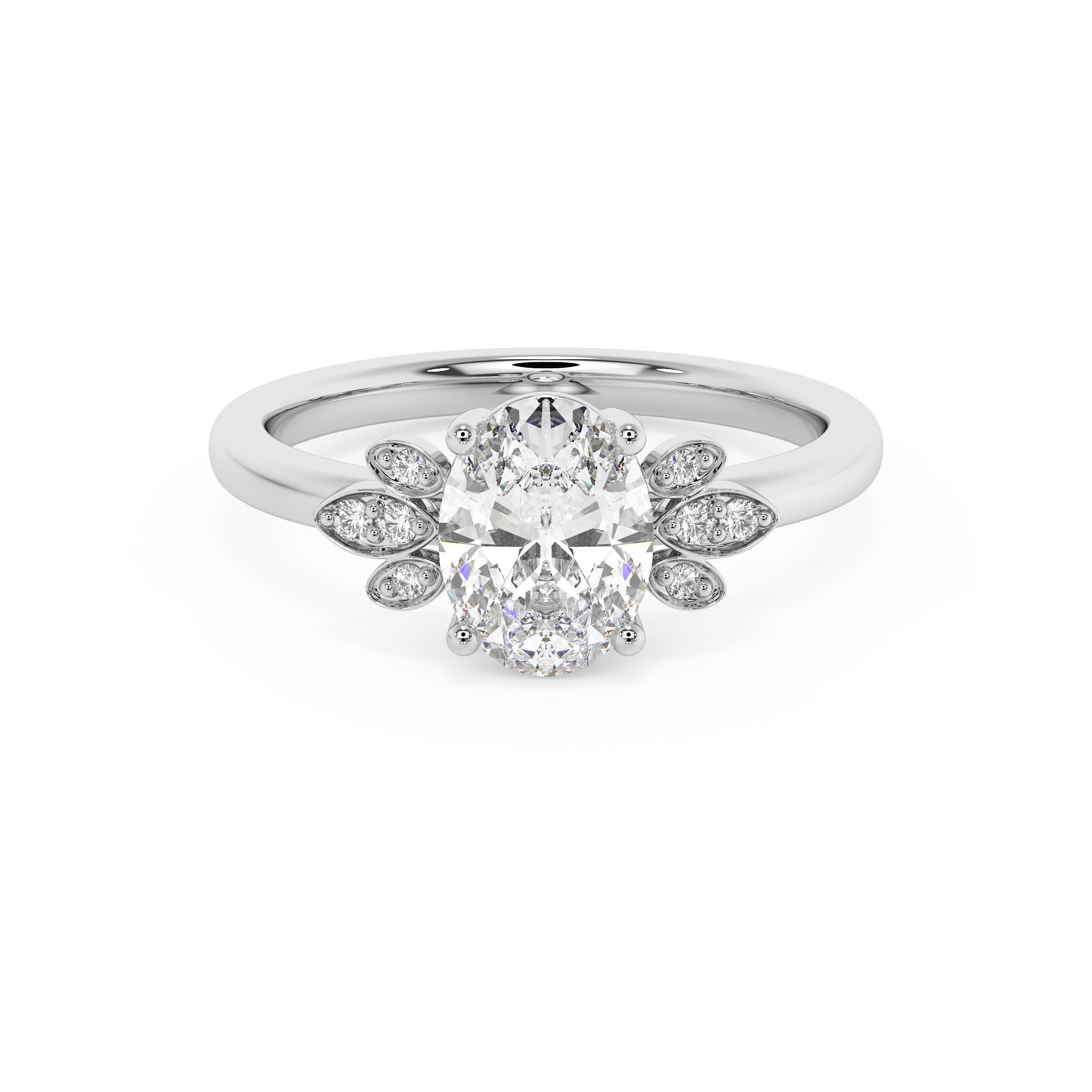 Emerald Solitaire Lab Grown Diamond Engagement Ring