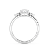 Emerald Solitaire Lab Grown Diamond Engagement Ring