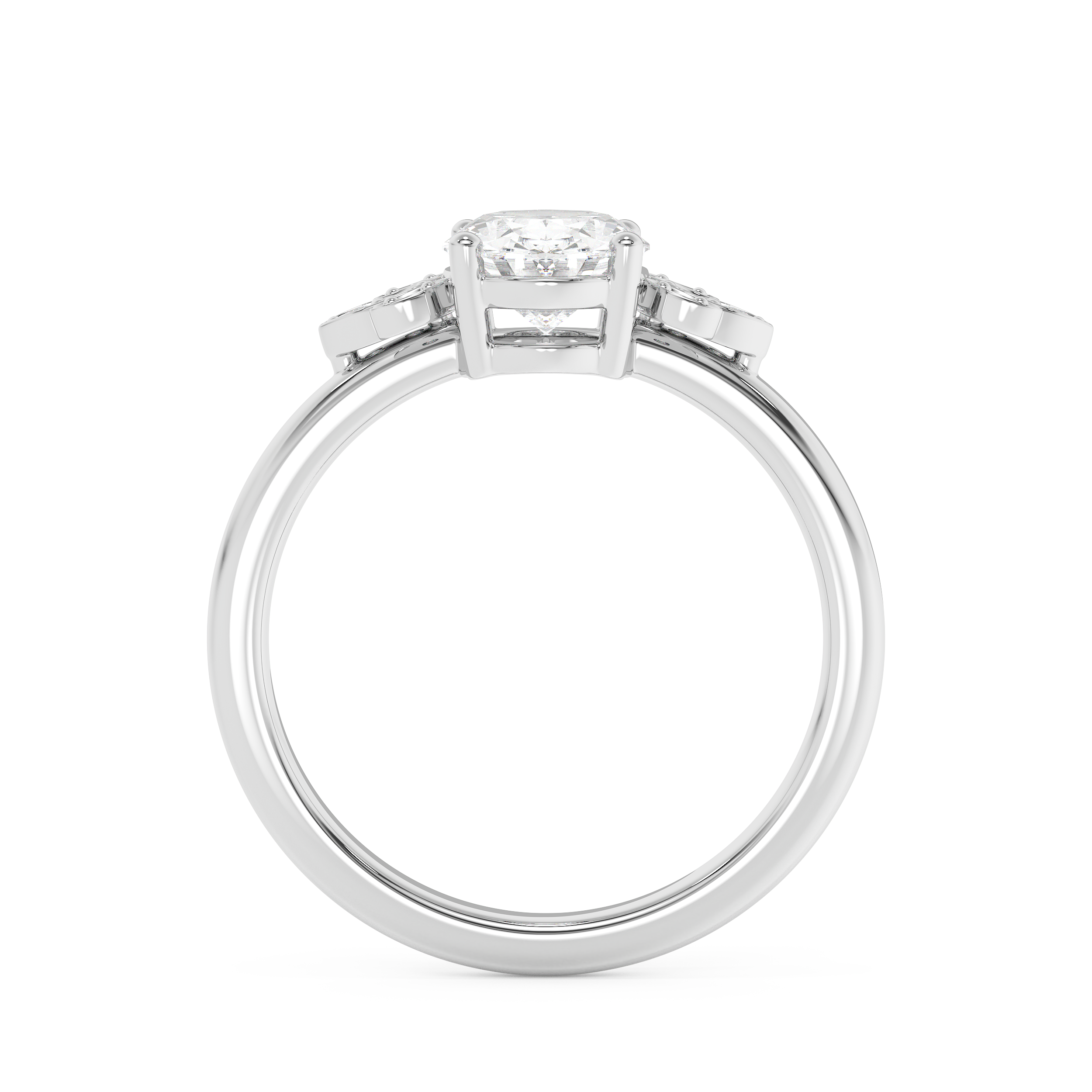 Emerald Solitaire Lab Grown Diamond Engagement Ring