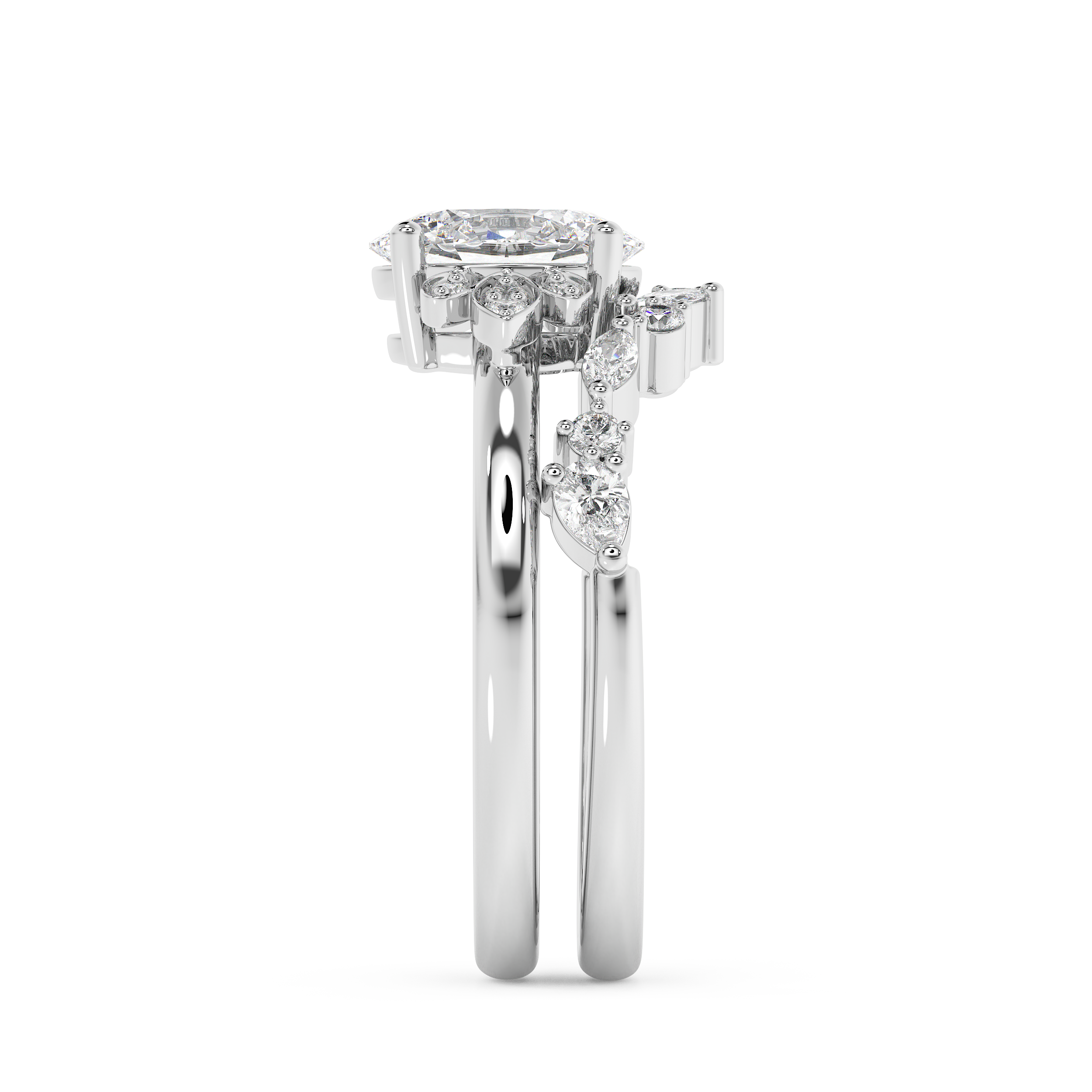Emerald Solitaire Lab Grown Diamond Engagement Ring