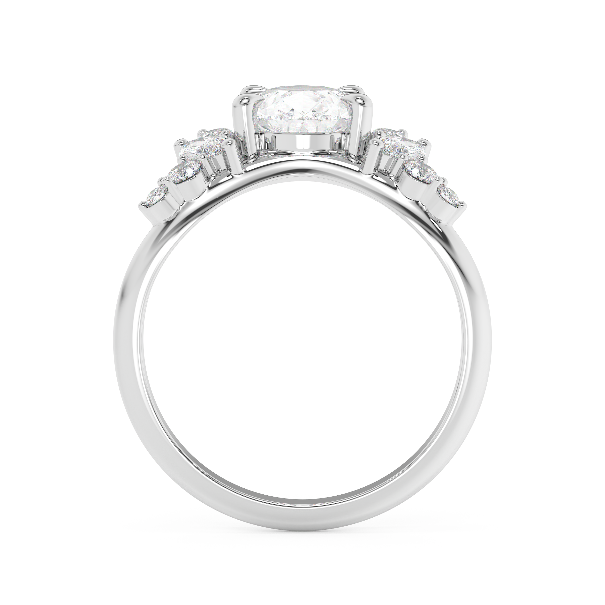 Emerald Solitaire Lab Grown Diamond Engagement Ring