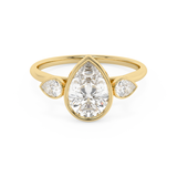 Emerald Solitaire Lab Grown Diamond Engagement Ring