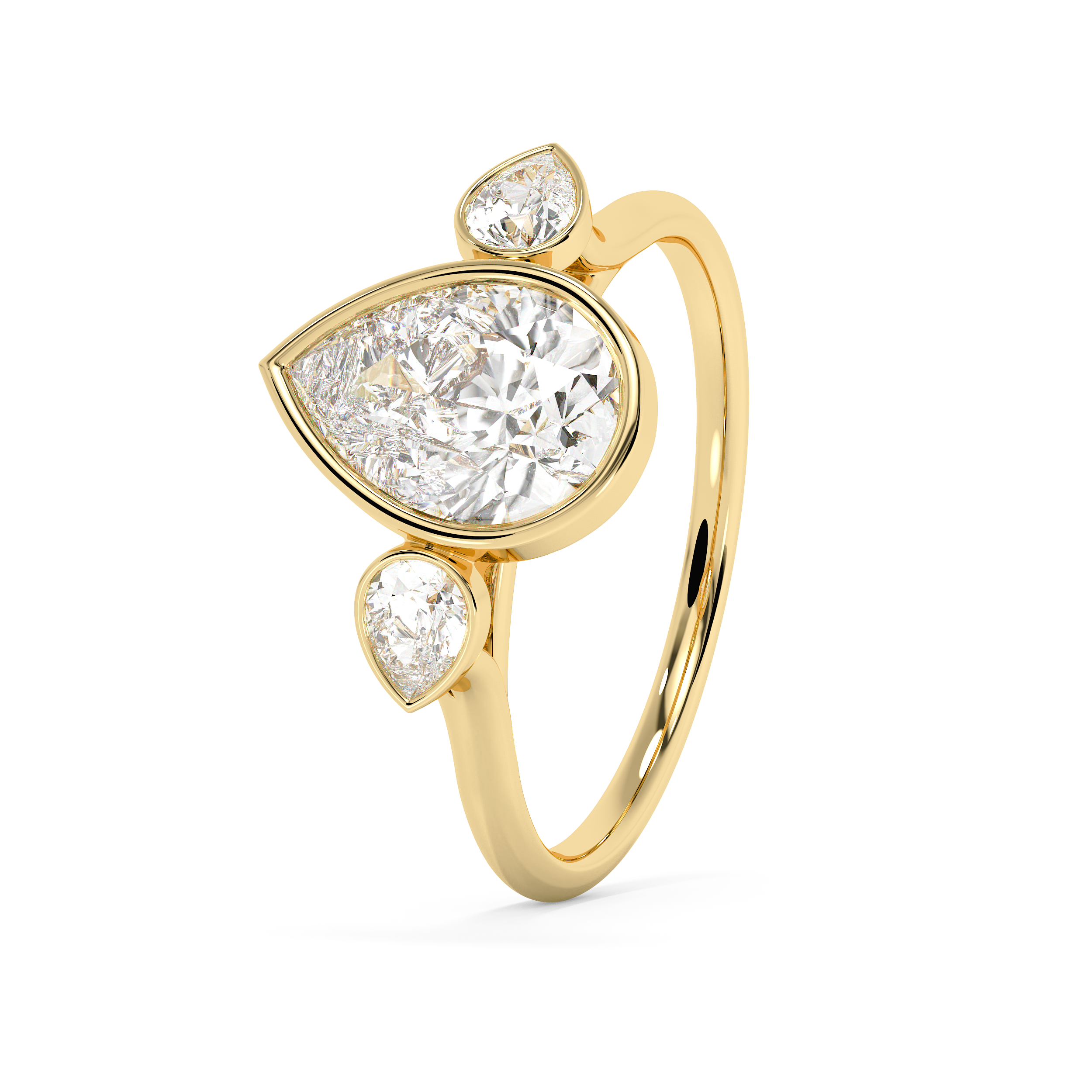 Emerald Solitaire Lab Grown Diamond Engagement Ring