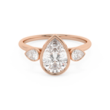 Emerald Solitaire Lab Grown Diamond Engagement Ring