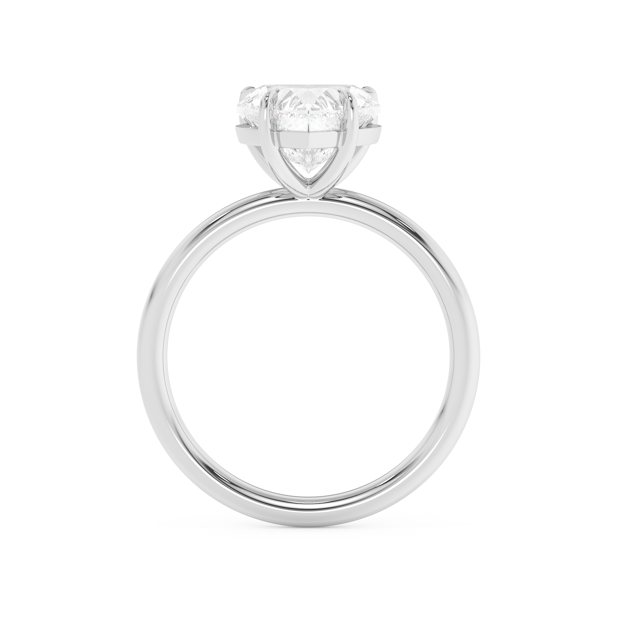 Emerald Solitaire Lab Grown Diamond Engagement Ring