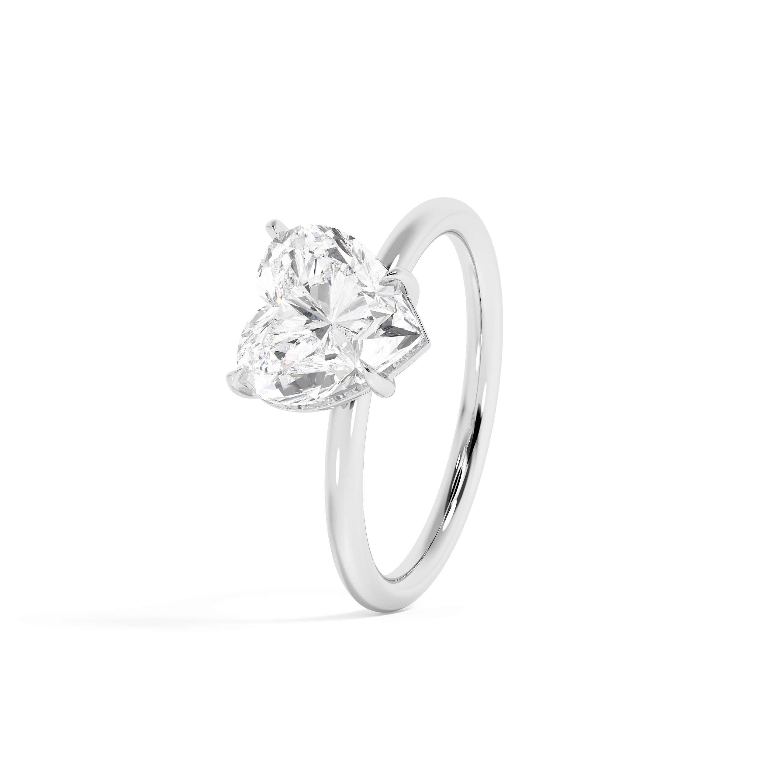 Emerald Solitaire Lab Grown Diamond Engagement Ring