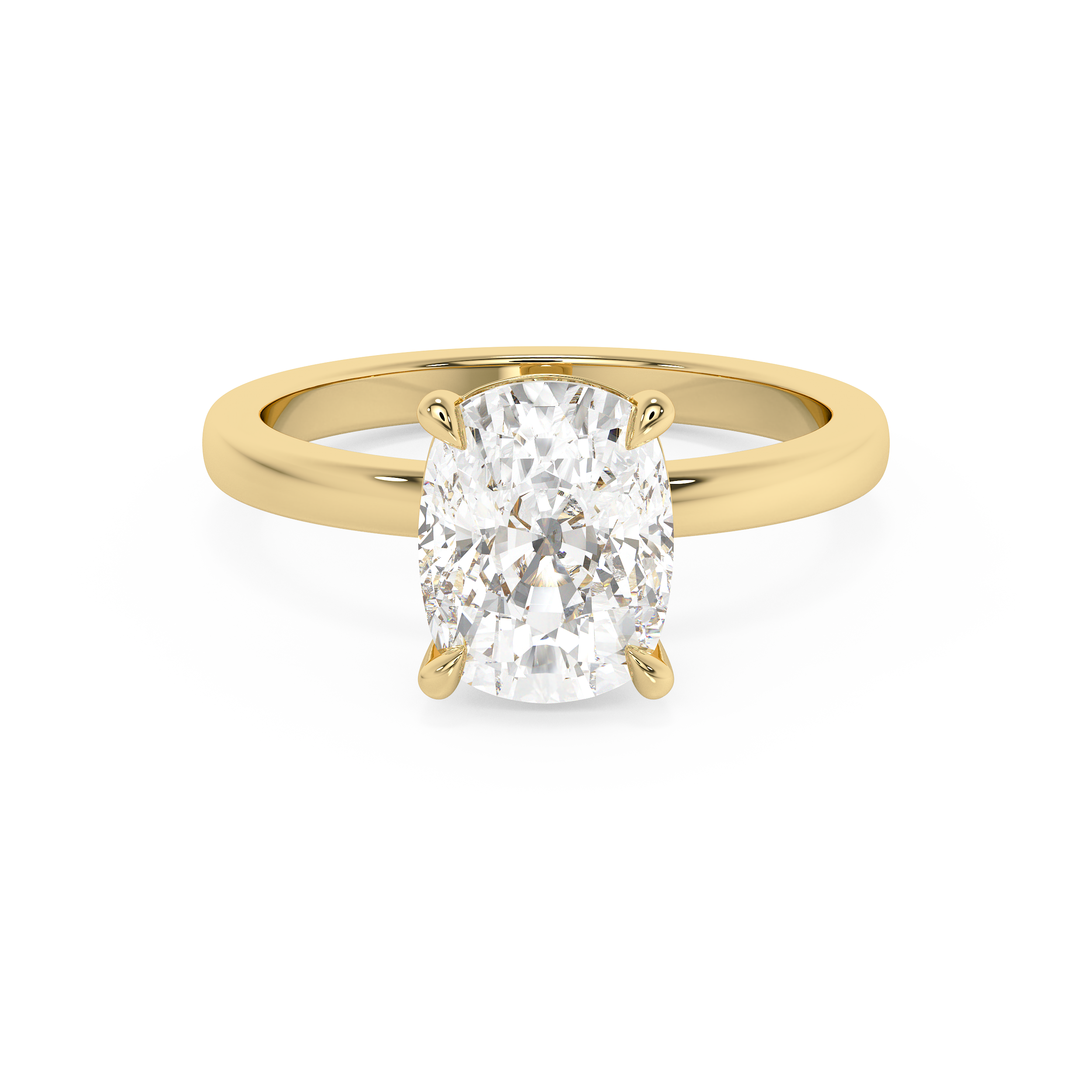 Emerald Solitaire Lab Grown Diamond Engagement Ring