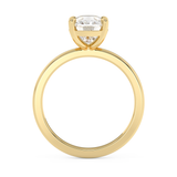 Emerald Solitaire Lab Grown Diamond Engagement Ring