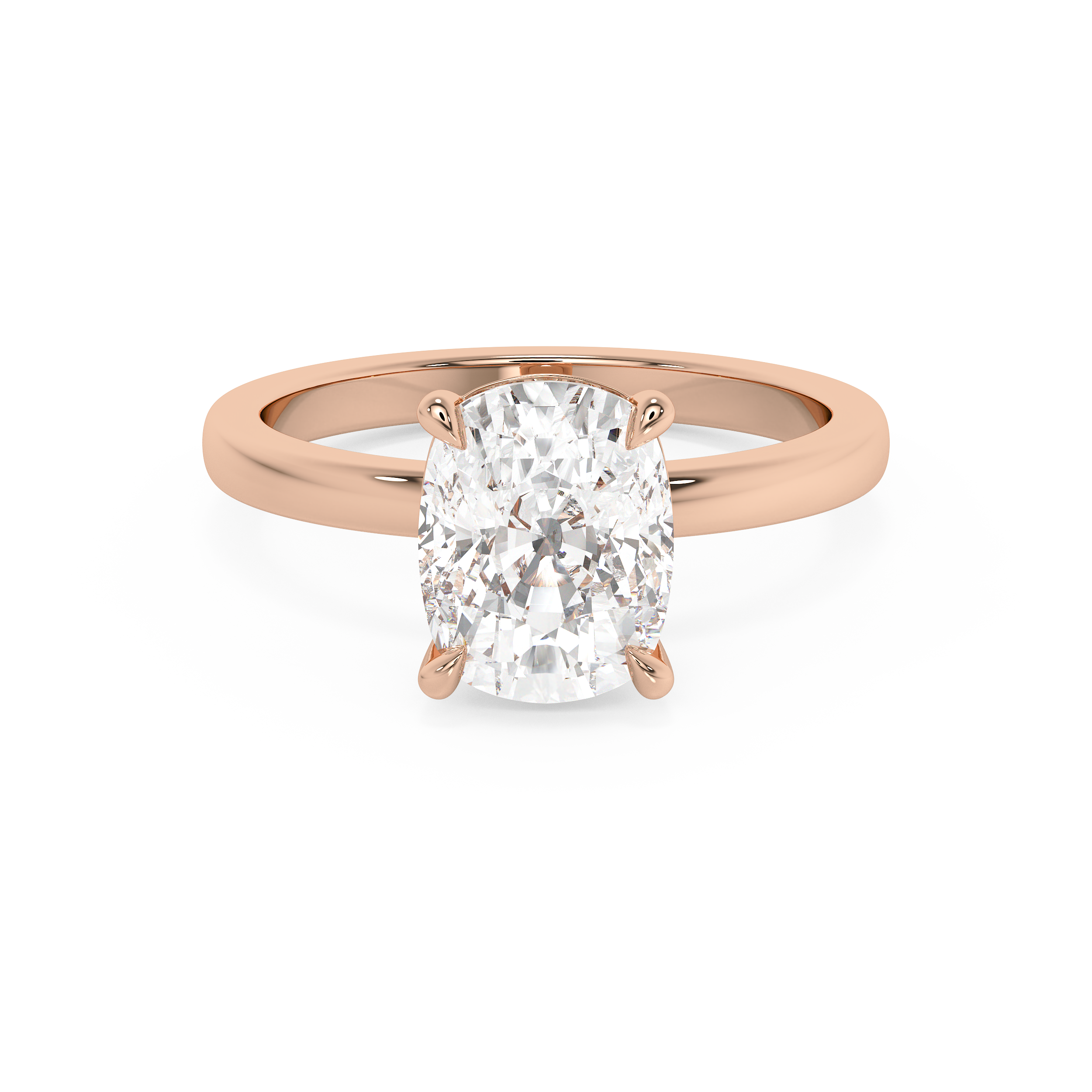 Emerald Solitaire Lab Grown Diamond Engagement Ring