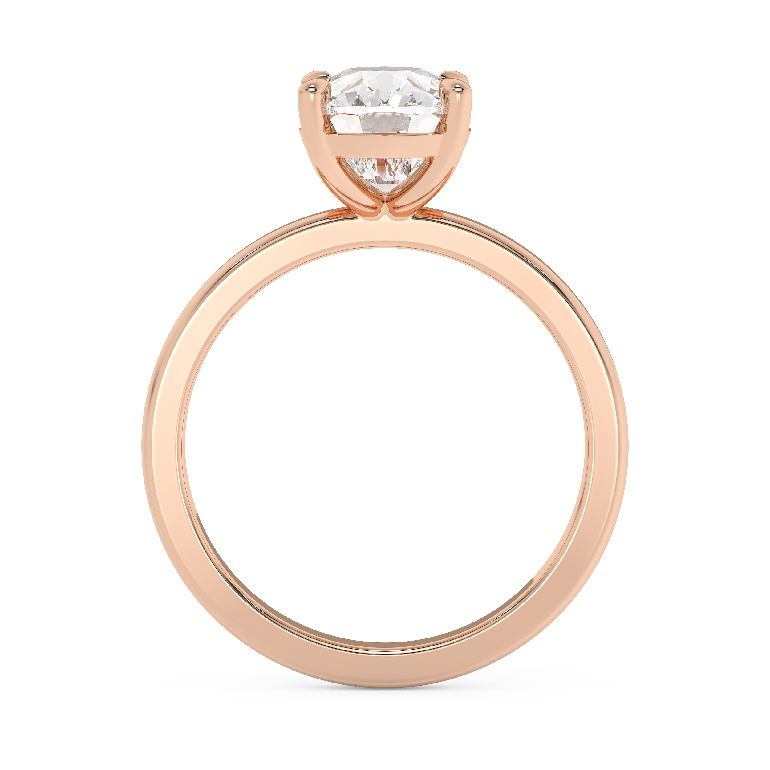Emerald Solitaire Lab Grown Diamond Engagement Ring