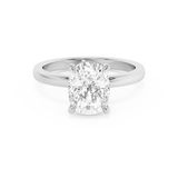 Emerald Solitaire Lab Grown Diamond Engagement Ring