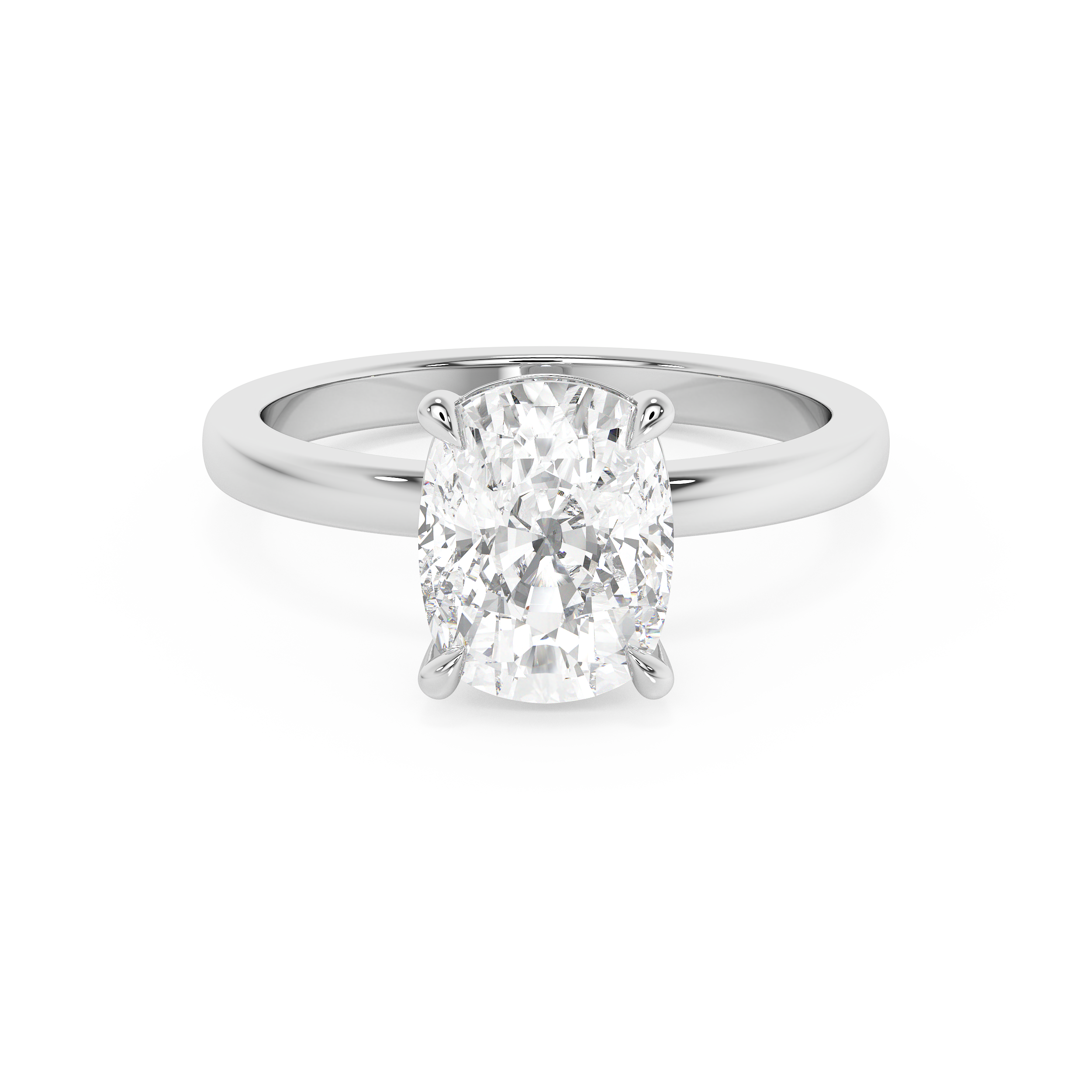 Emerald Solitaire Lab Grown Diamond Engagement Ring
