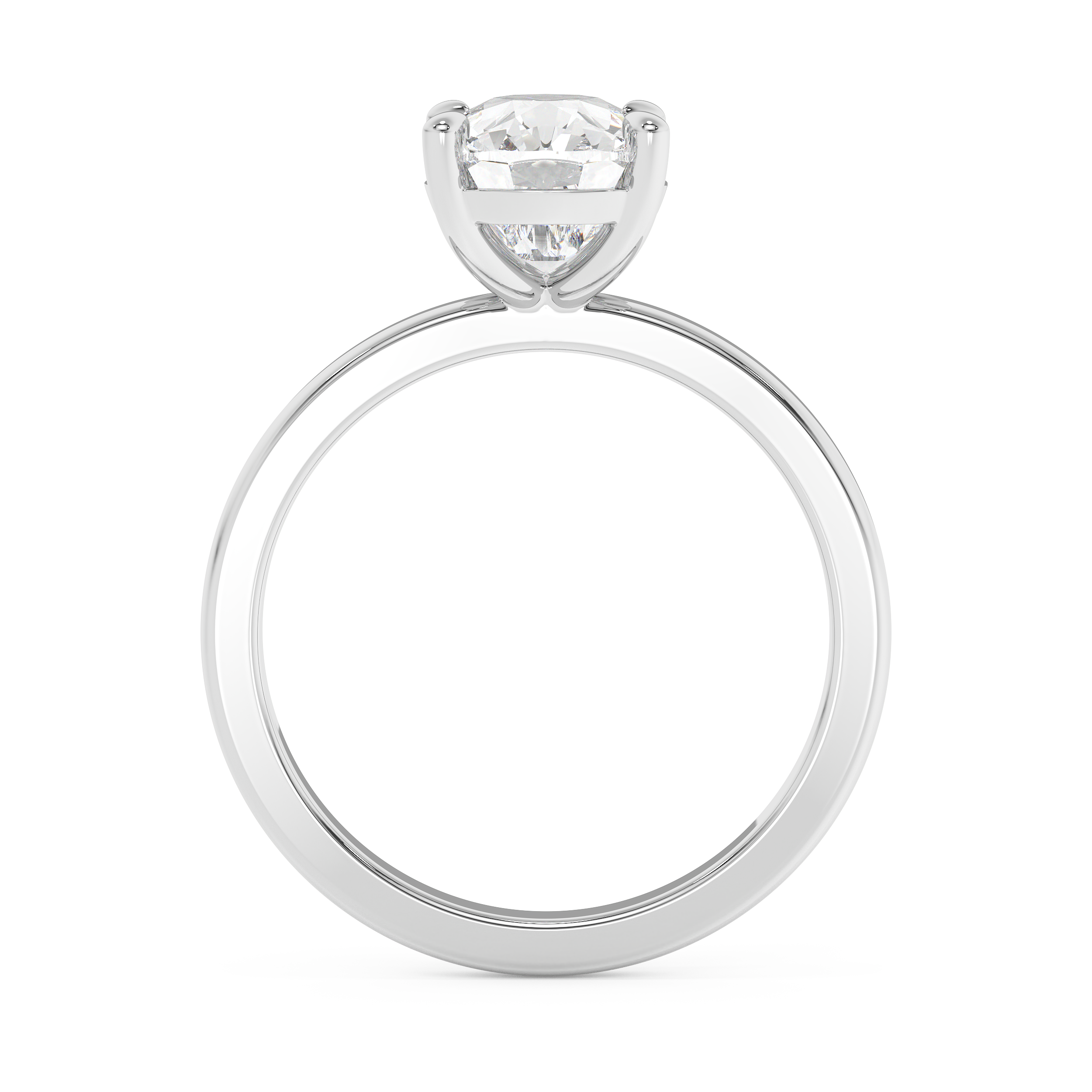 Emerald Solitaire Lab Grown Diamond Engagement Ring