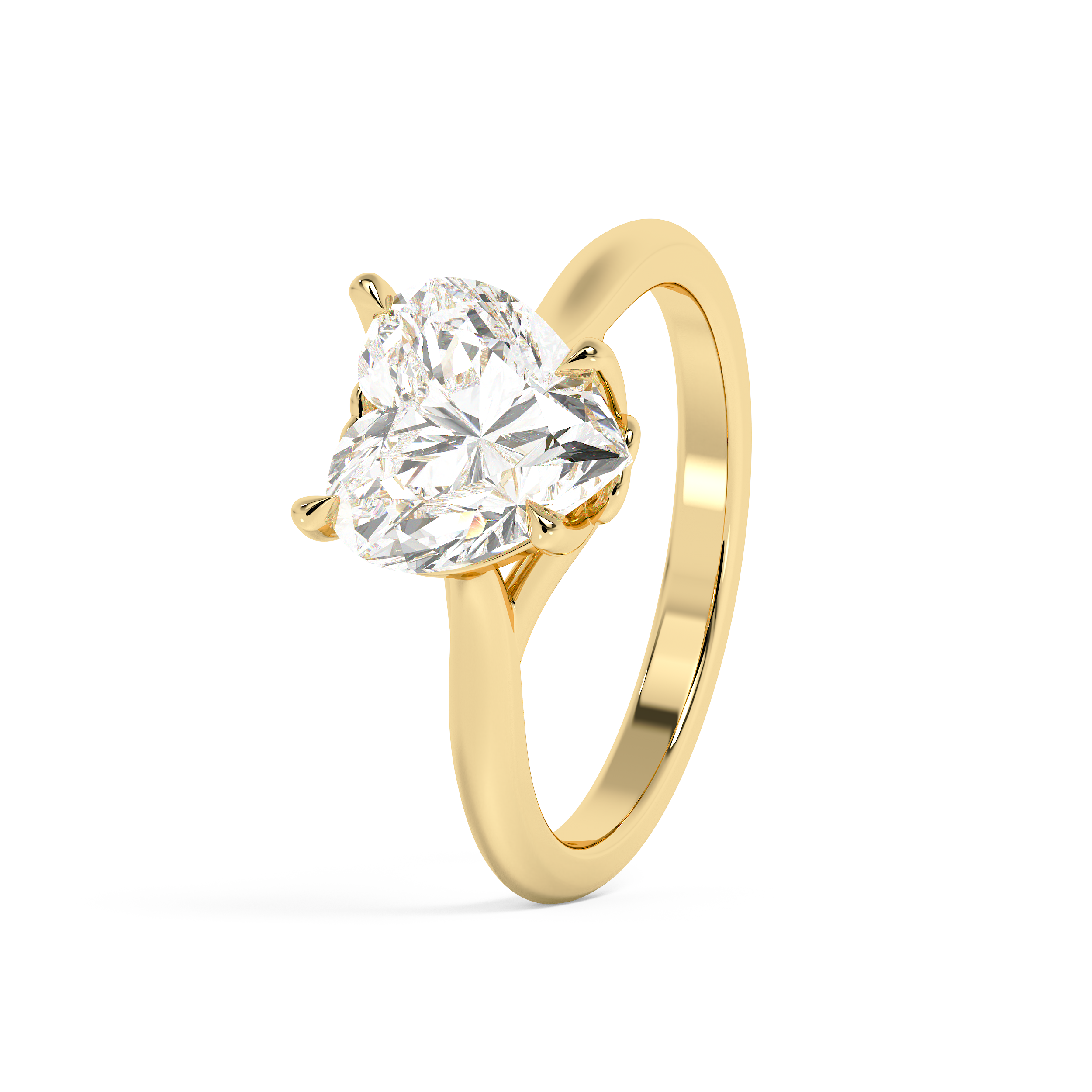 Emerald Solitaire Lab Grown Diamond Engagement Ring
