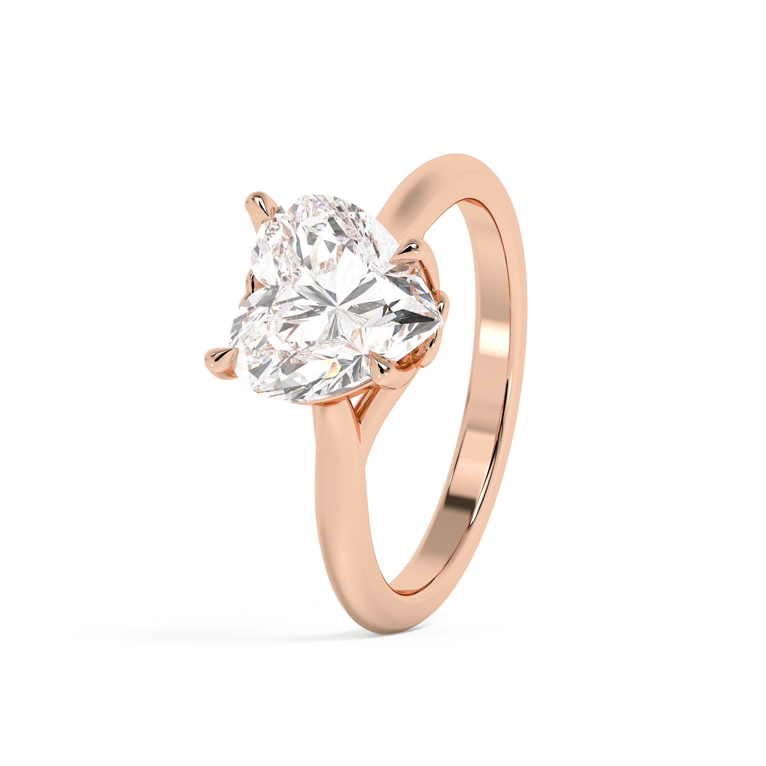Emerald Solitaire Lab Grown Diamond Engagement Ring