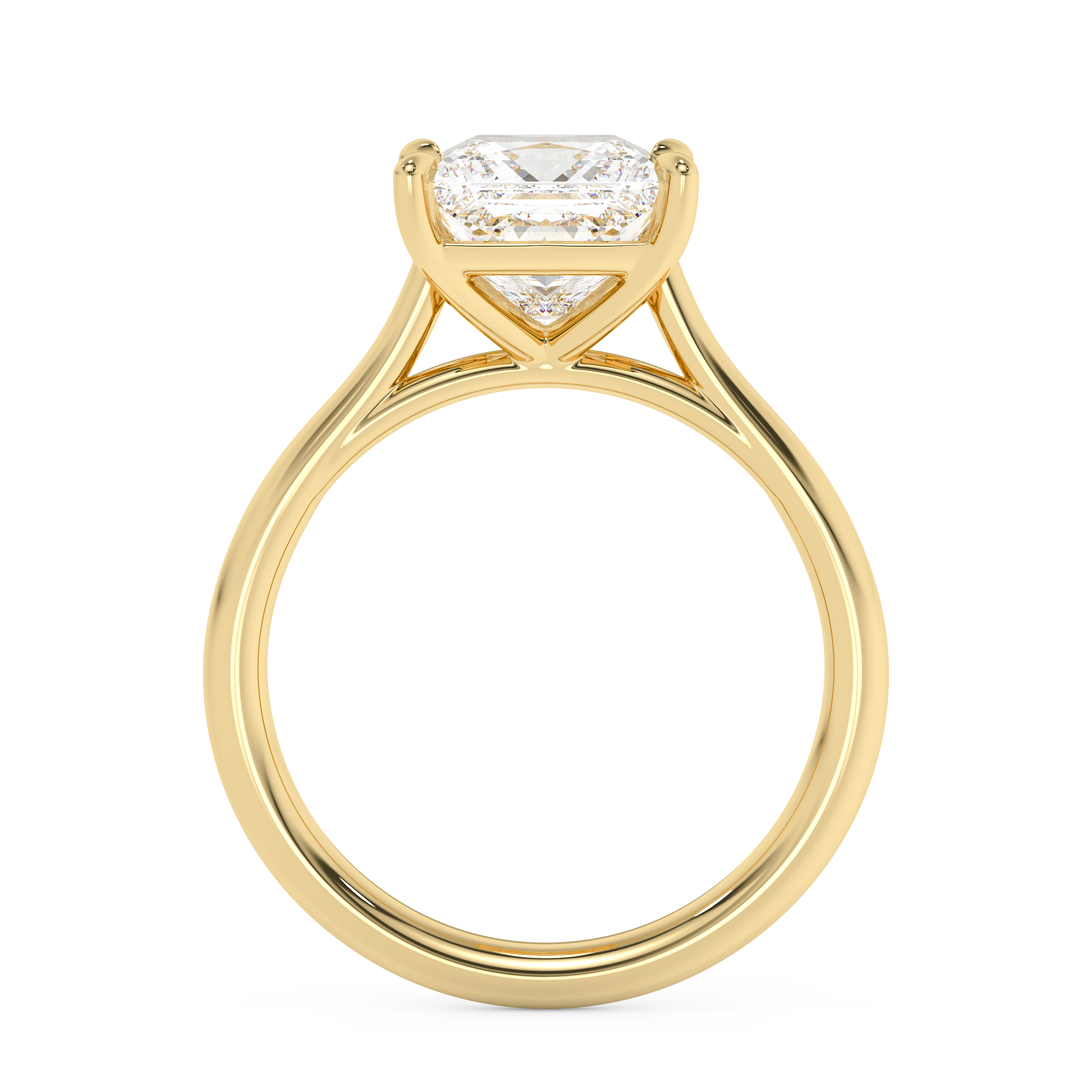 Emerald Solitaire Lab Grown Diamond Engagement Ring