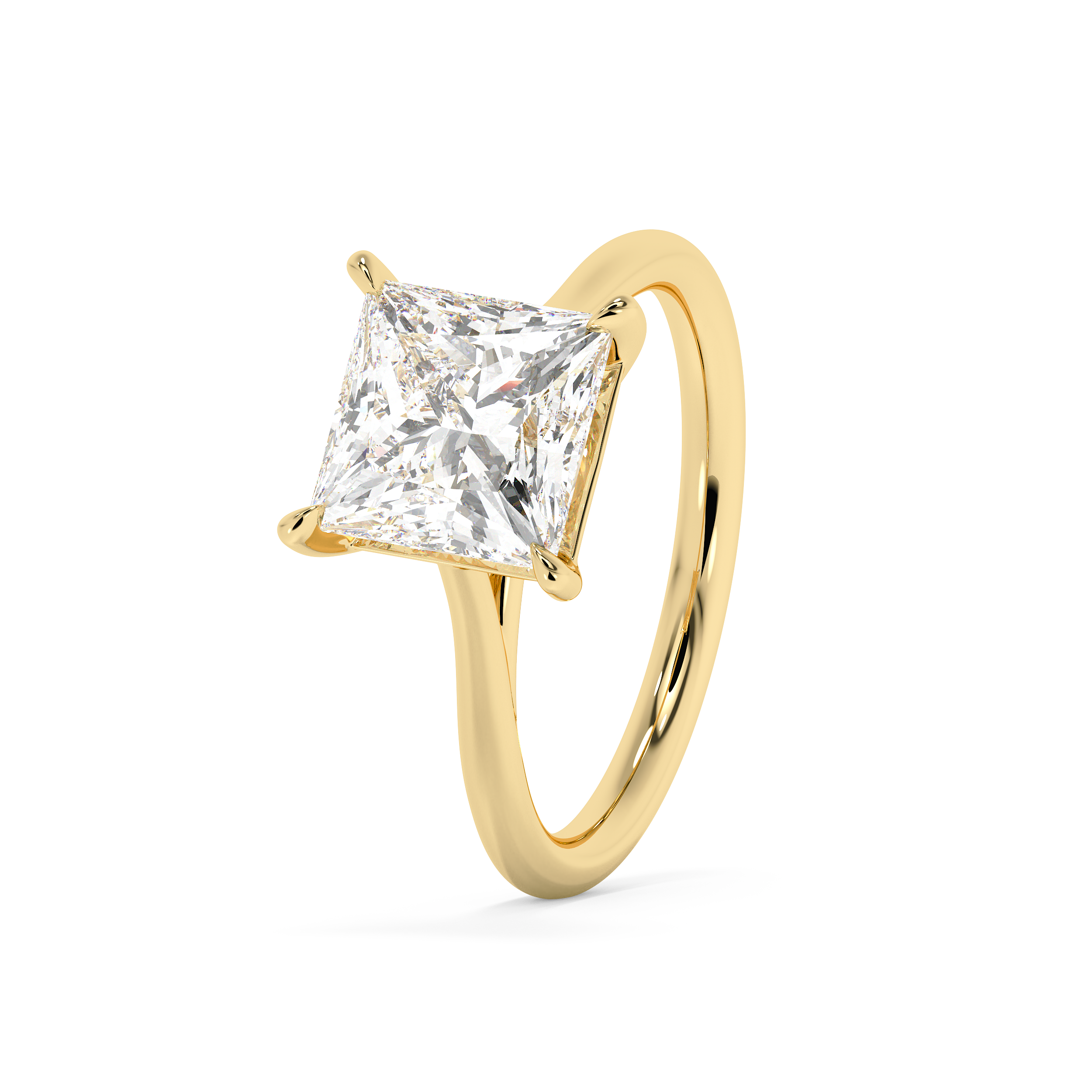 Emerald Solitaire Lab Grown Diamond Engagement Ring
