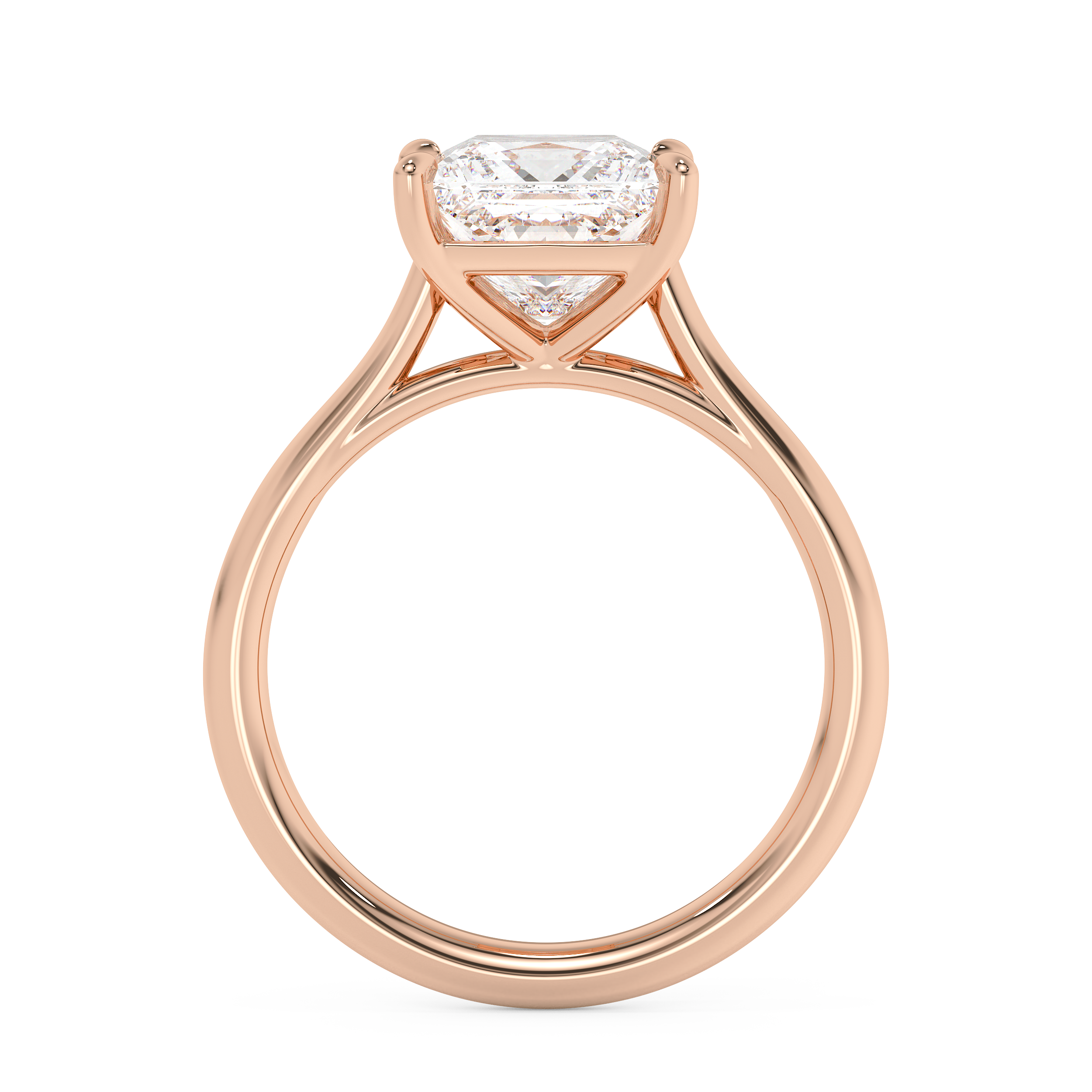 Emerald Solitaire Lab Grown Diamond Engagement Ring