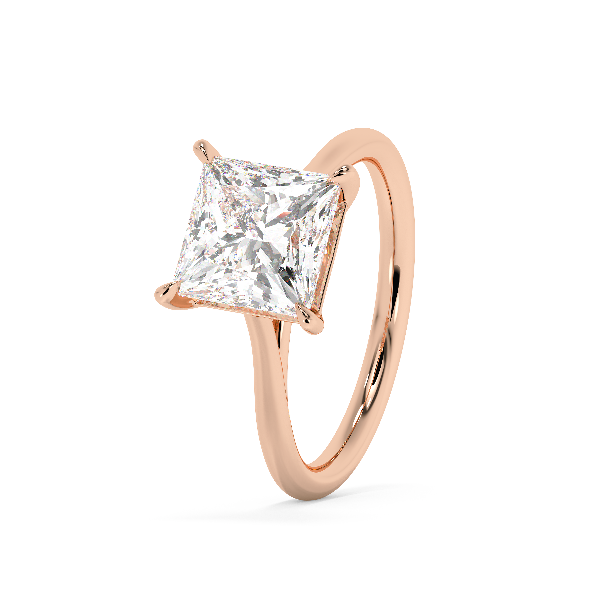 Emerald Solitaire Lab Grown Diamond Engagement Ring