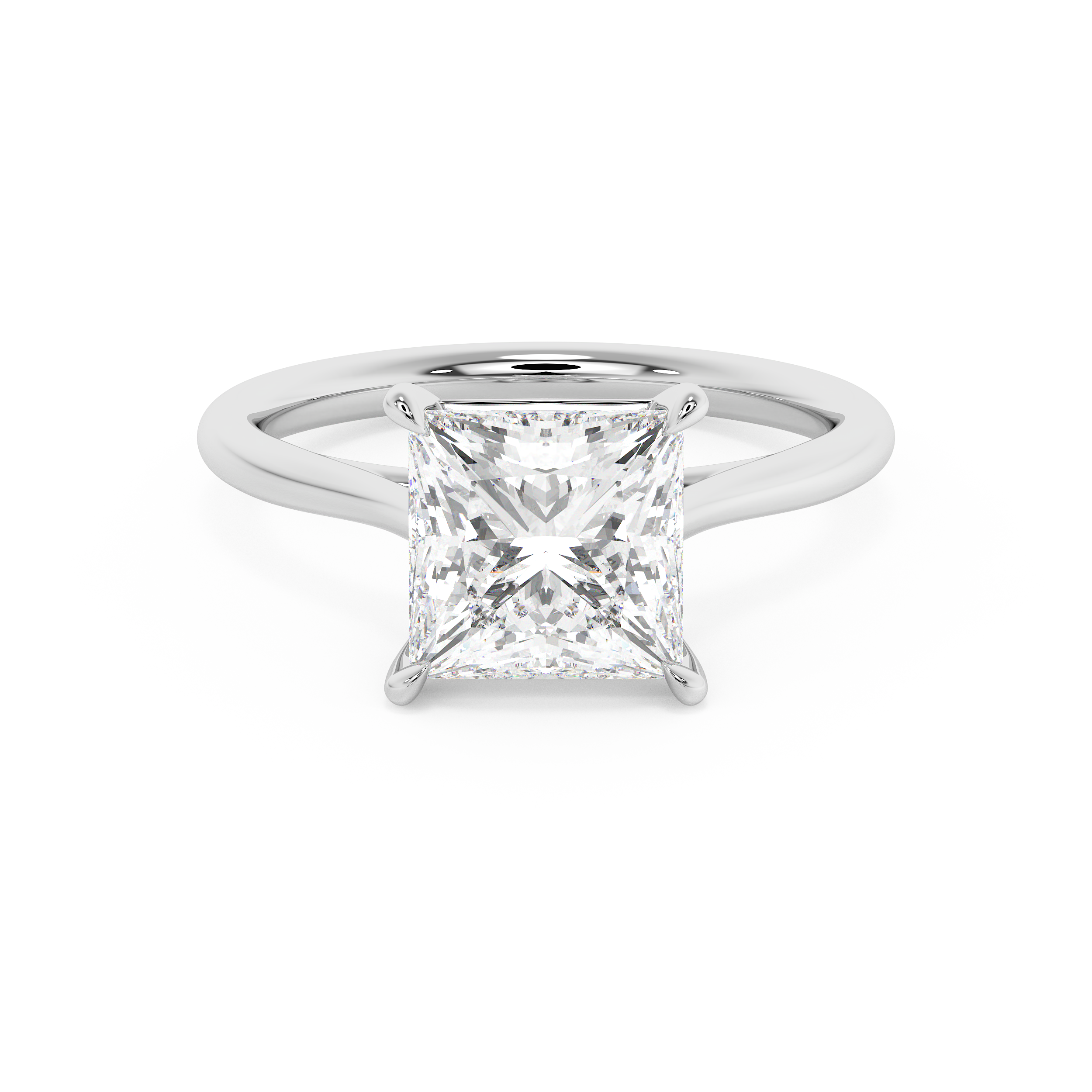 Emerald Solitaire Lab Grown Diamond Engagement Ring