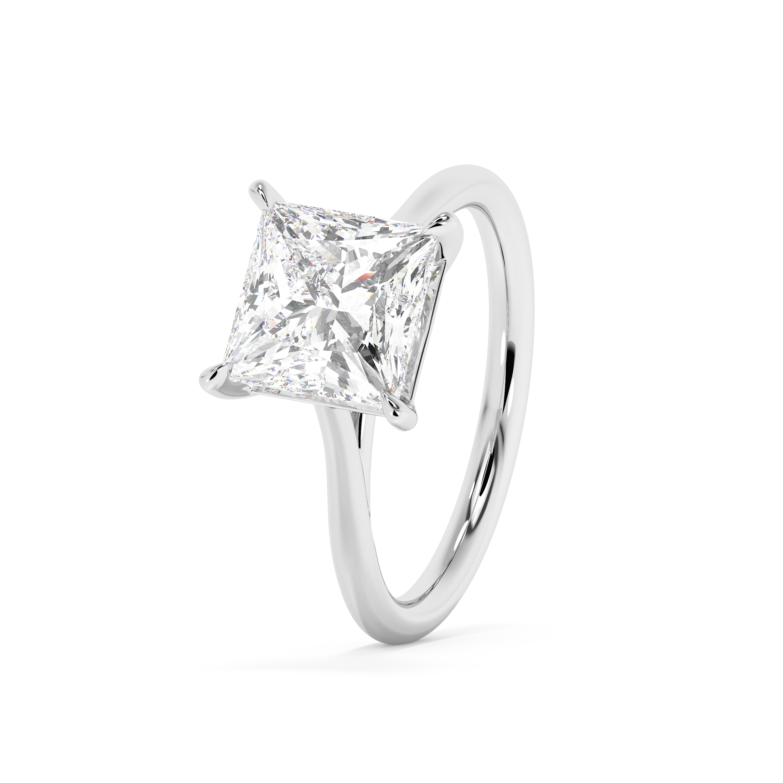 Emerald Solitaire Lab Grown Diamond Engagement Ring