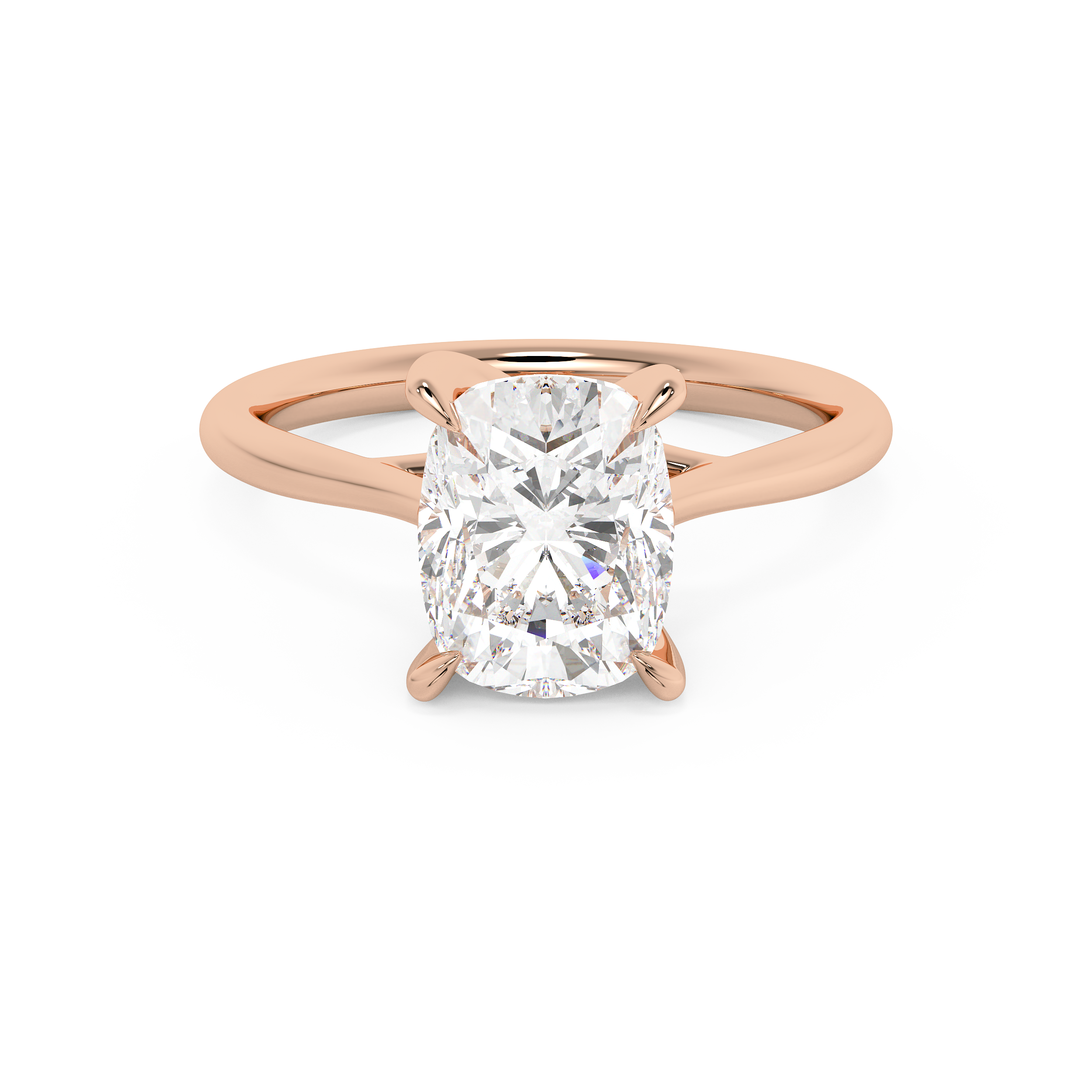 Emerald Solitaire Lab Grown Diamond Engagement Ring