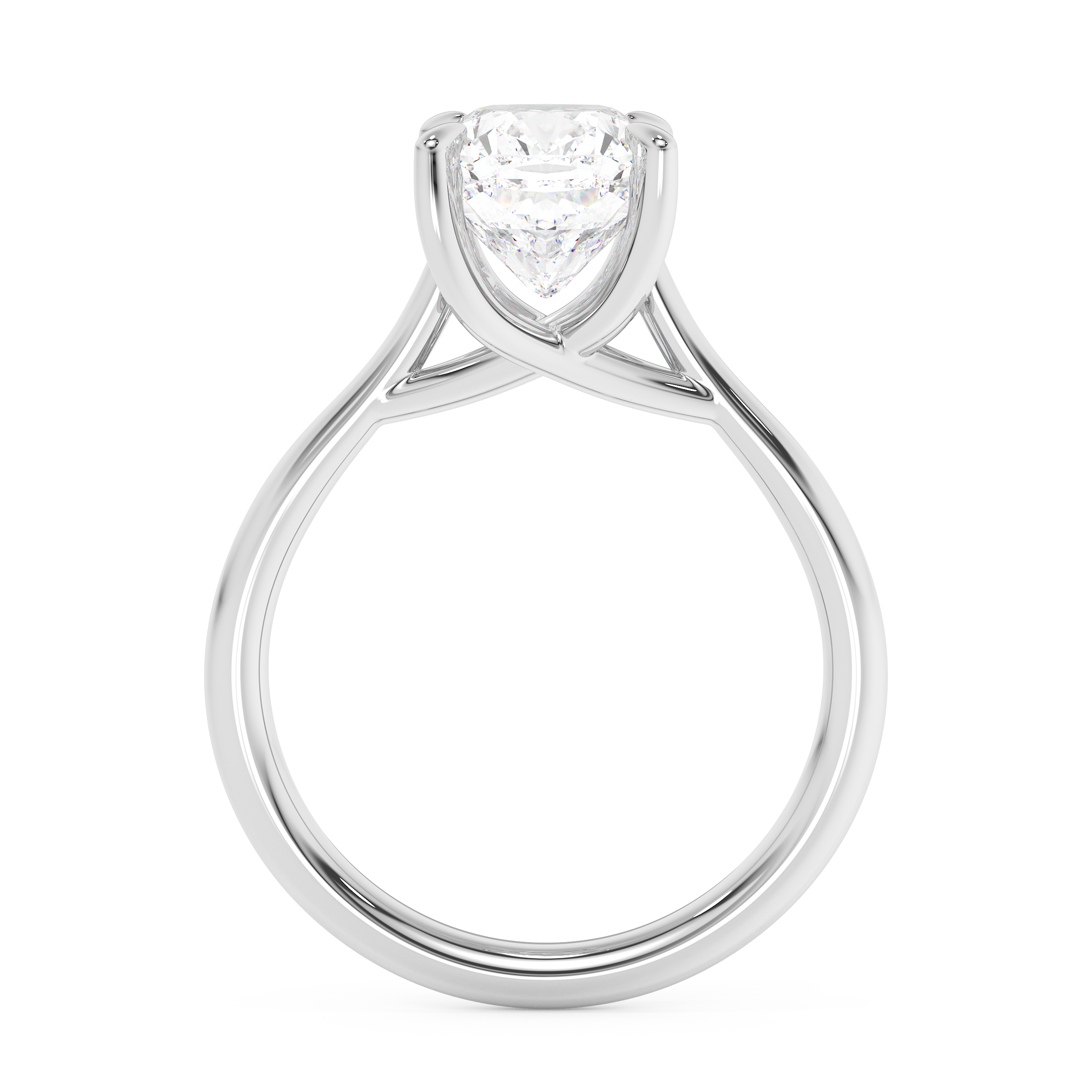 Emerald Solitaire Lab Grown Diamond Engagement Ring