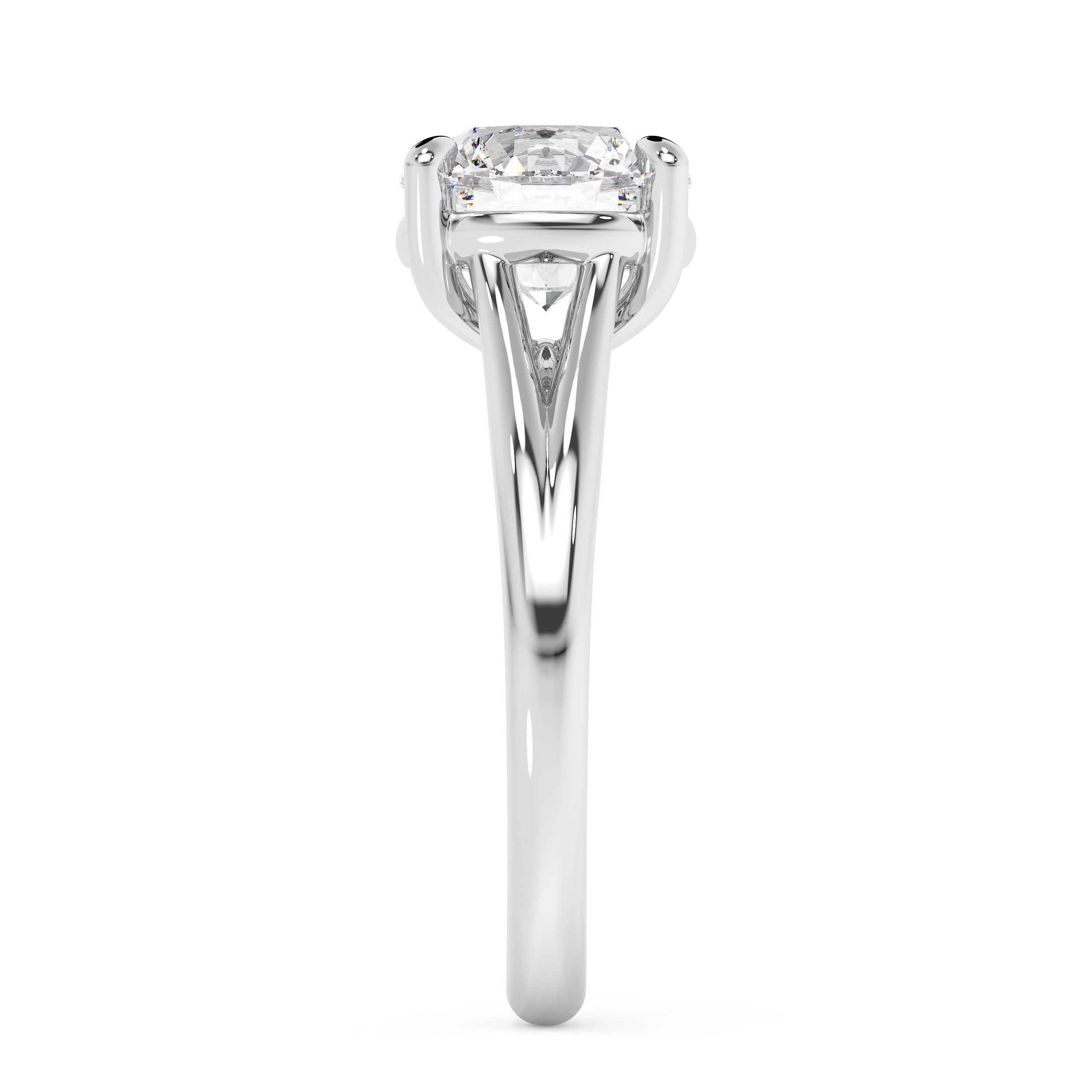 Emerald Solitaire Lab Grown Diamond Engagement Ring