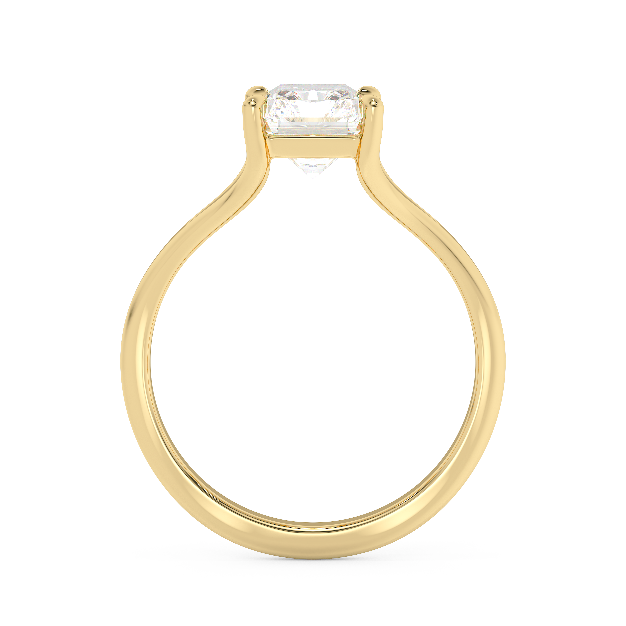 Emerald Solitaire Lab Grown Diamond Engagement Ring