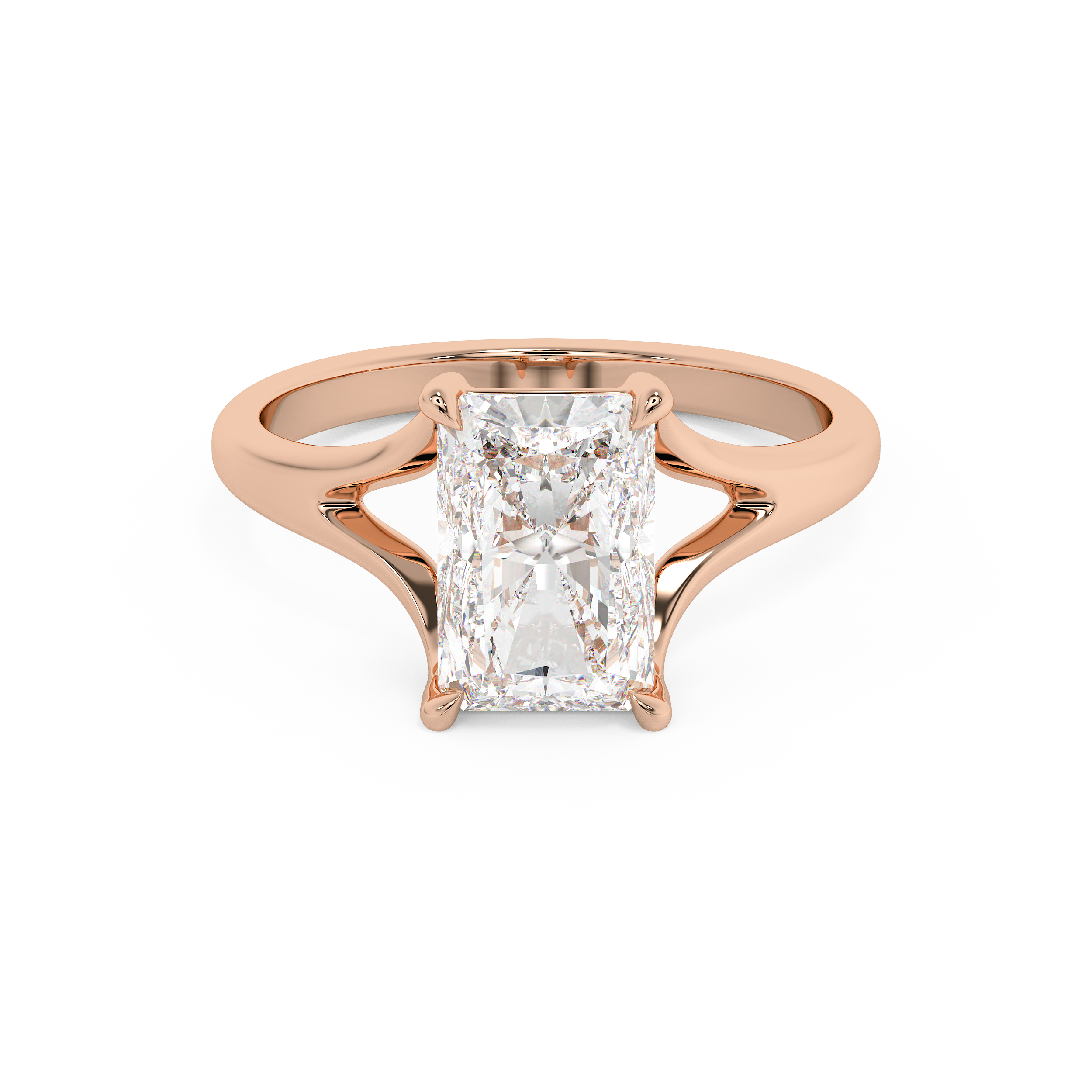 Emerald Solitaire Lab Grown Diamond Engagement Ring