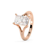 Emerald Solitaire Lab Grown Diamond Engagement Ring