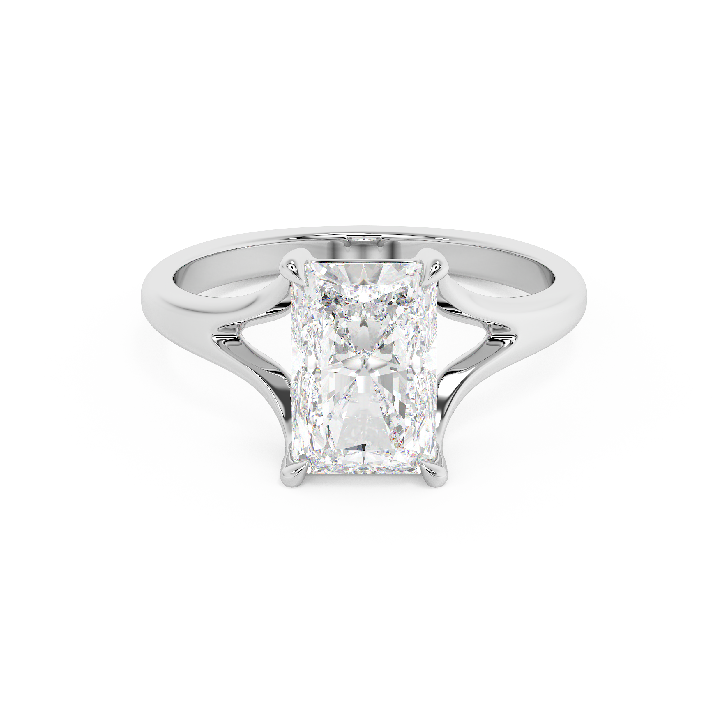 Emerald Solitaire Lab Grown Diamond Engagement Ring