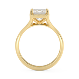 Emerald Solitaire Lab Grown Diamond Engagement Ring
