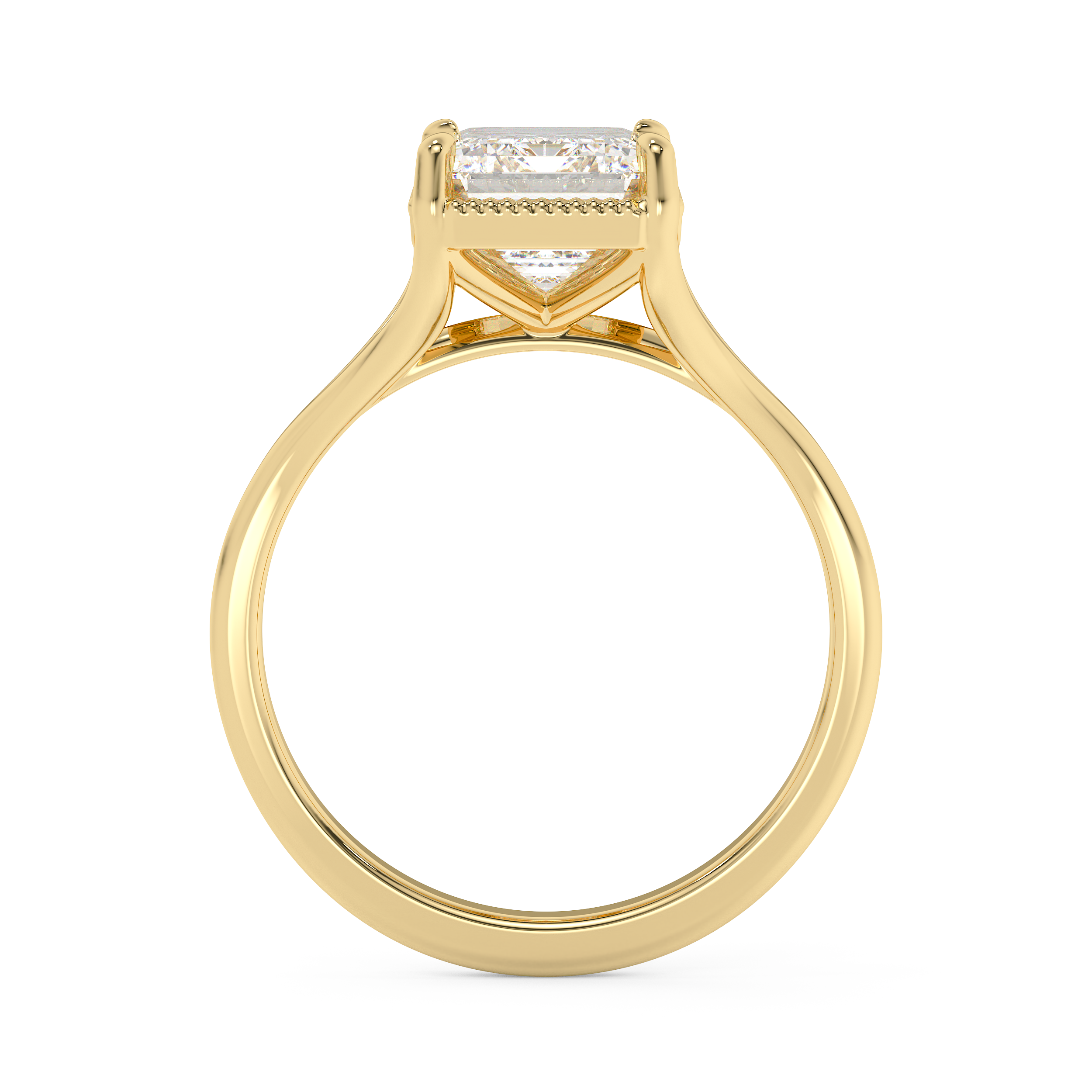 Emerald Solitaire Lab Grown Diamond Engagement Ring