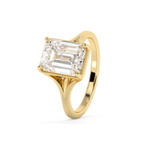 Emerald Solitaire Lab Grown Diamond Engagement Ring